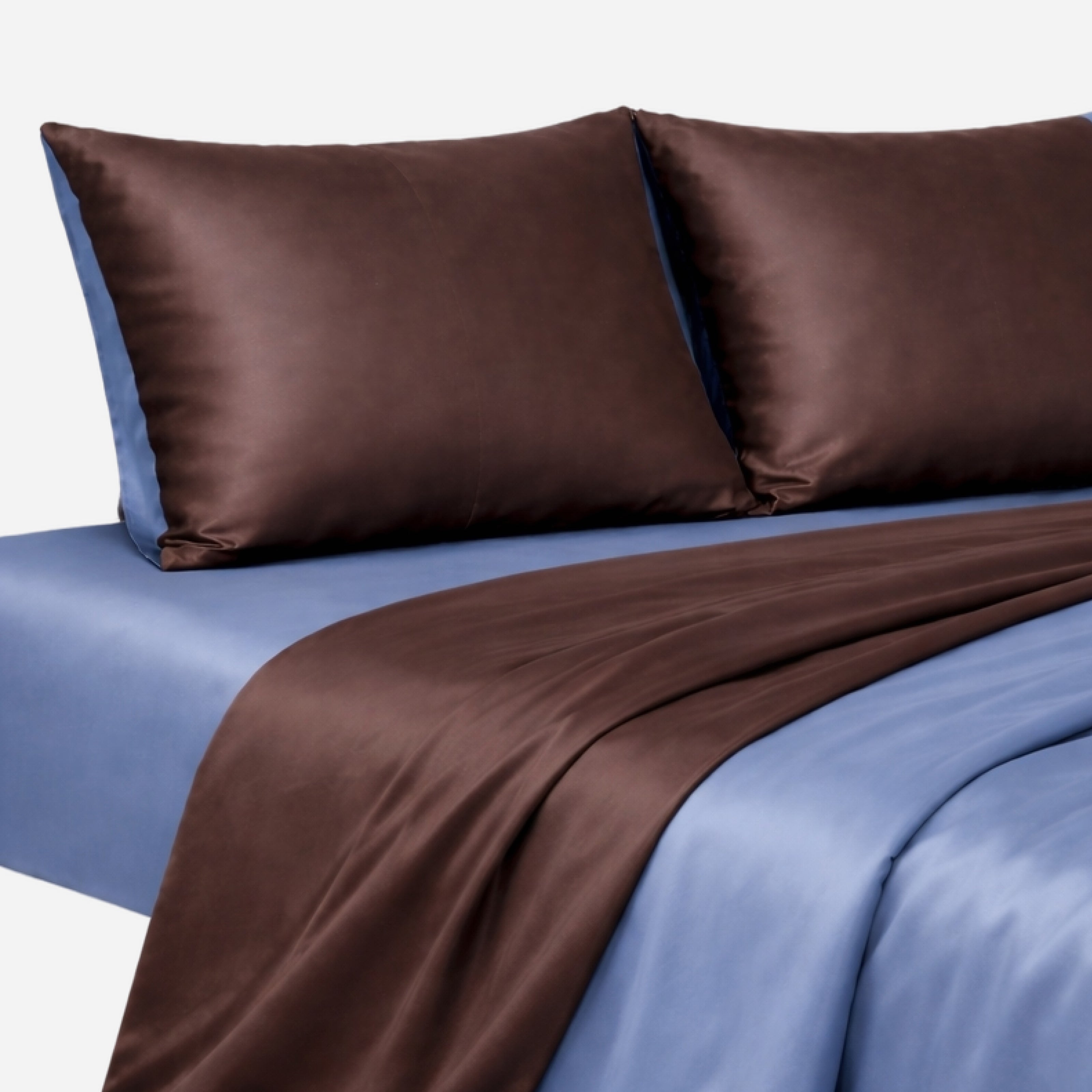 Комплект постільної білизни Шовк-Сатин - Коричневий