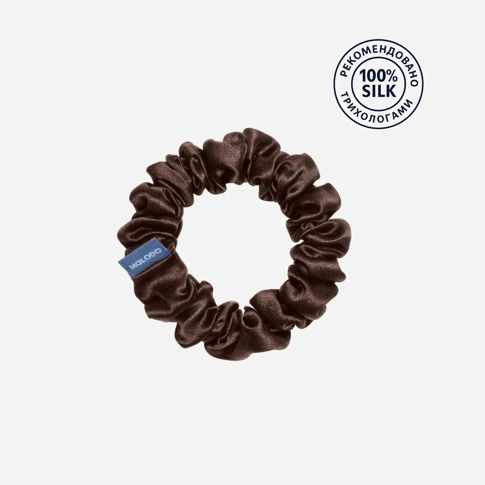 Silk Scrunchie M - Brown