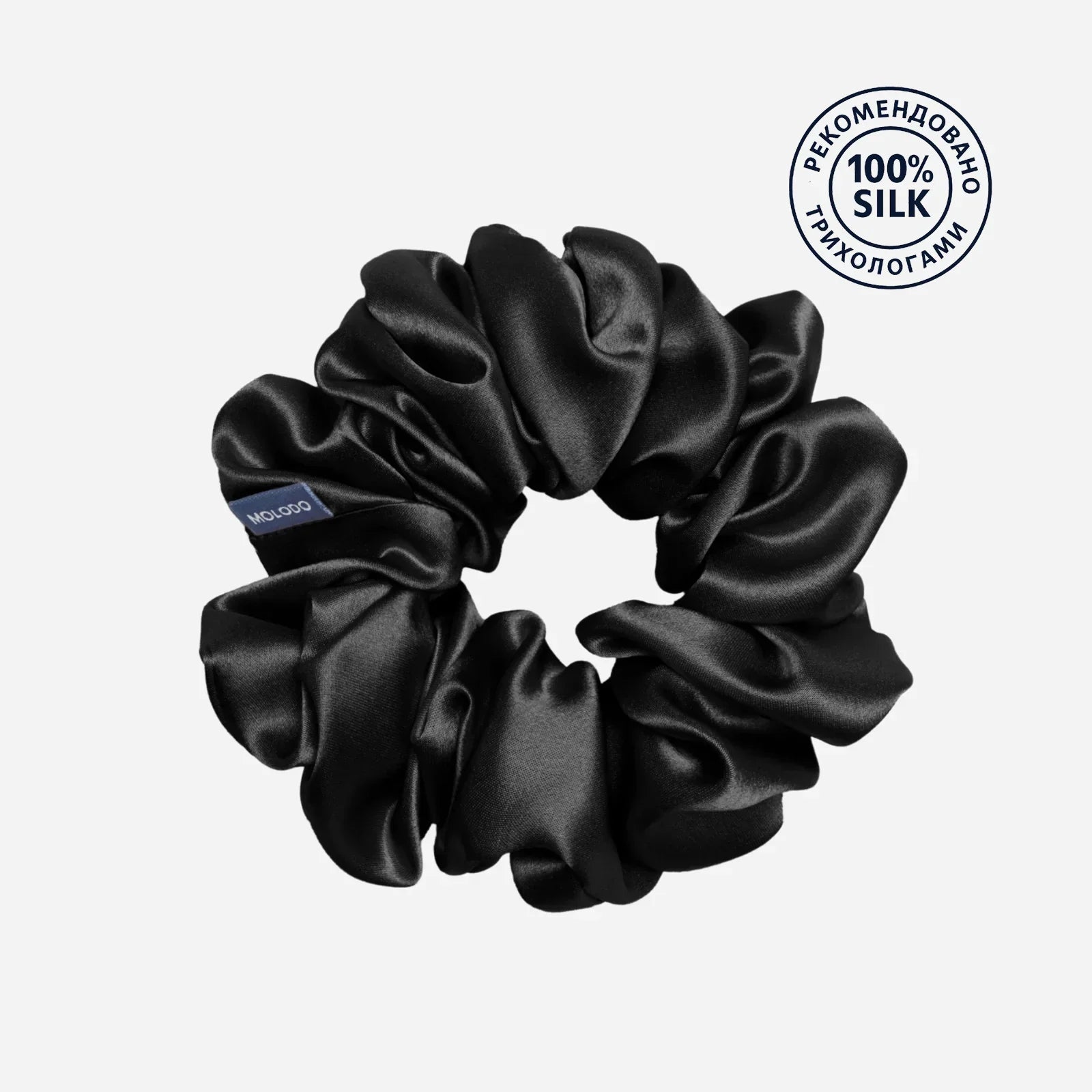 Silk Scrunchie L - Black
