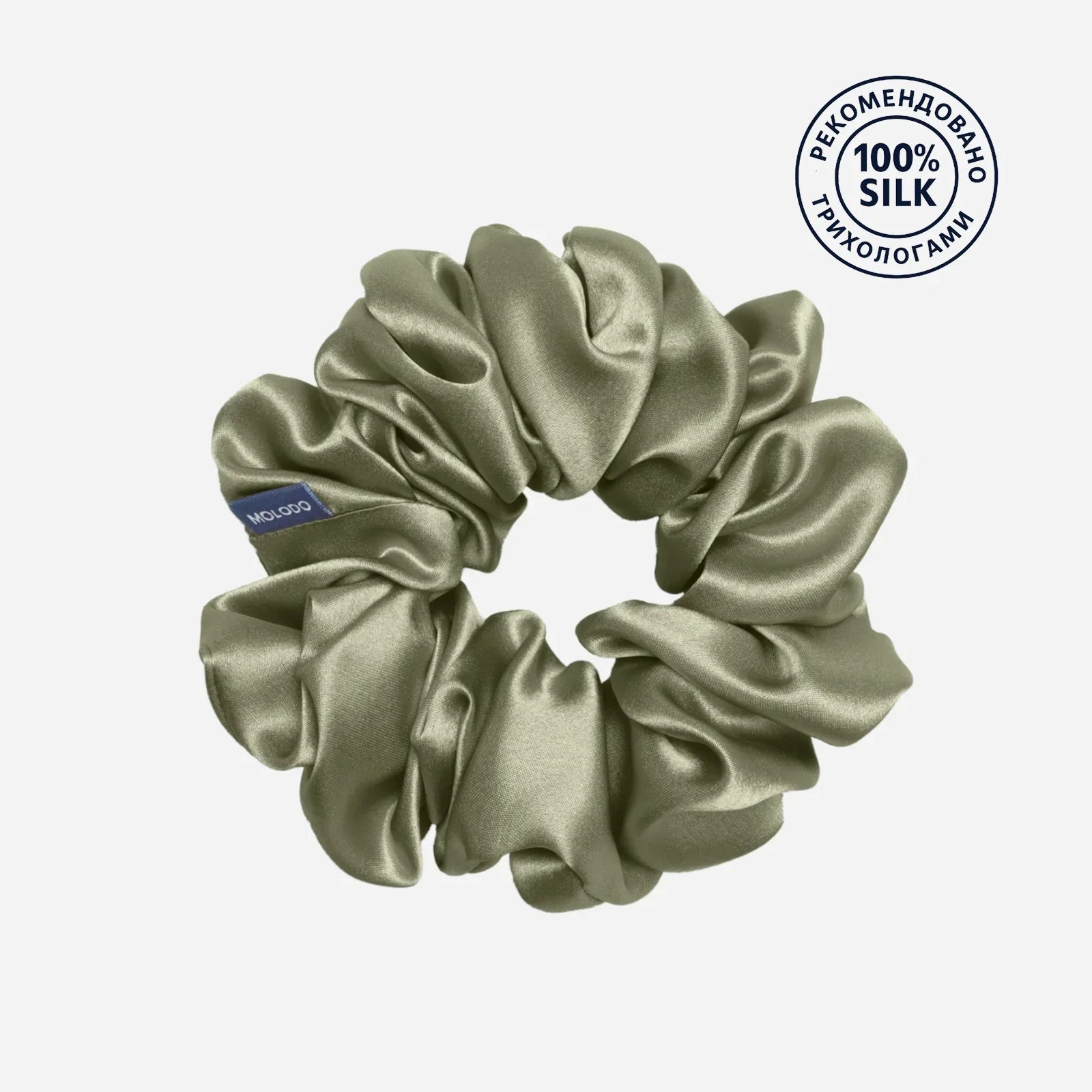 Silk Scrunchie L - Forest Moss