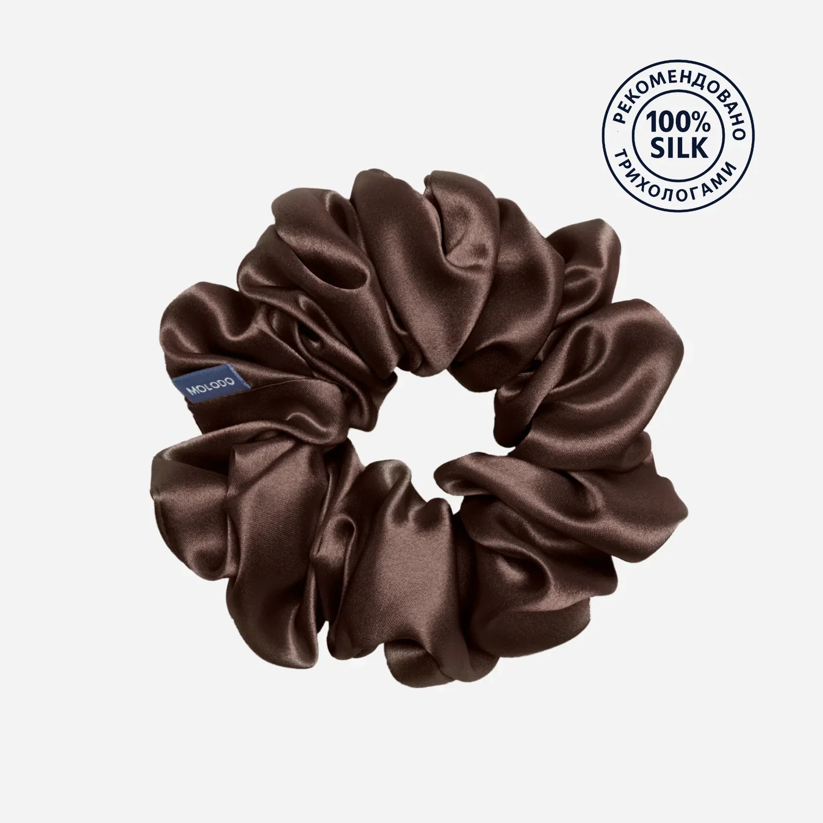 Silk Scrunchie L - Brown