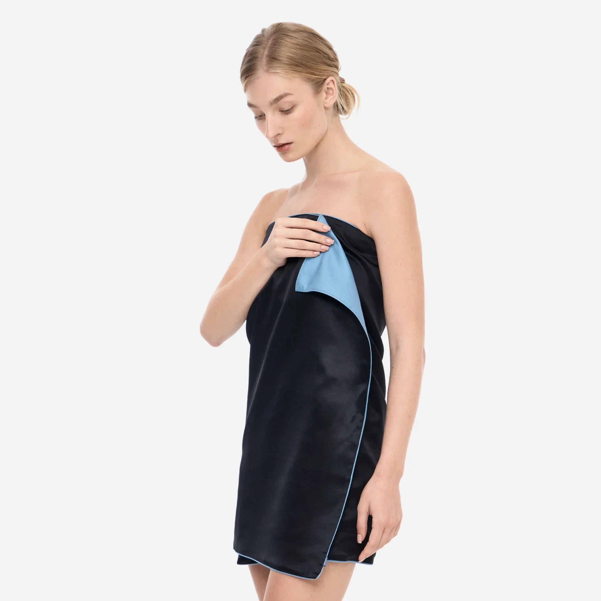 Silk & Microfibre Towel 130*65cm - Black