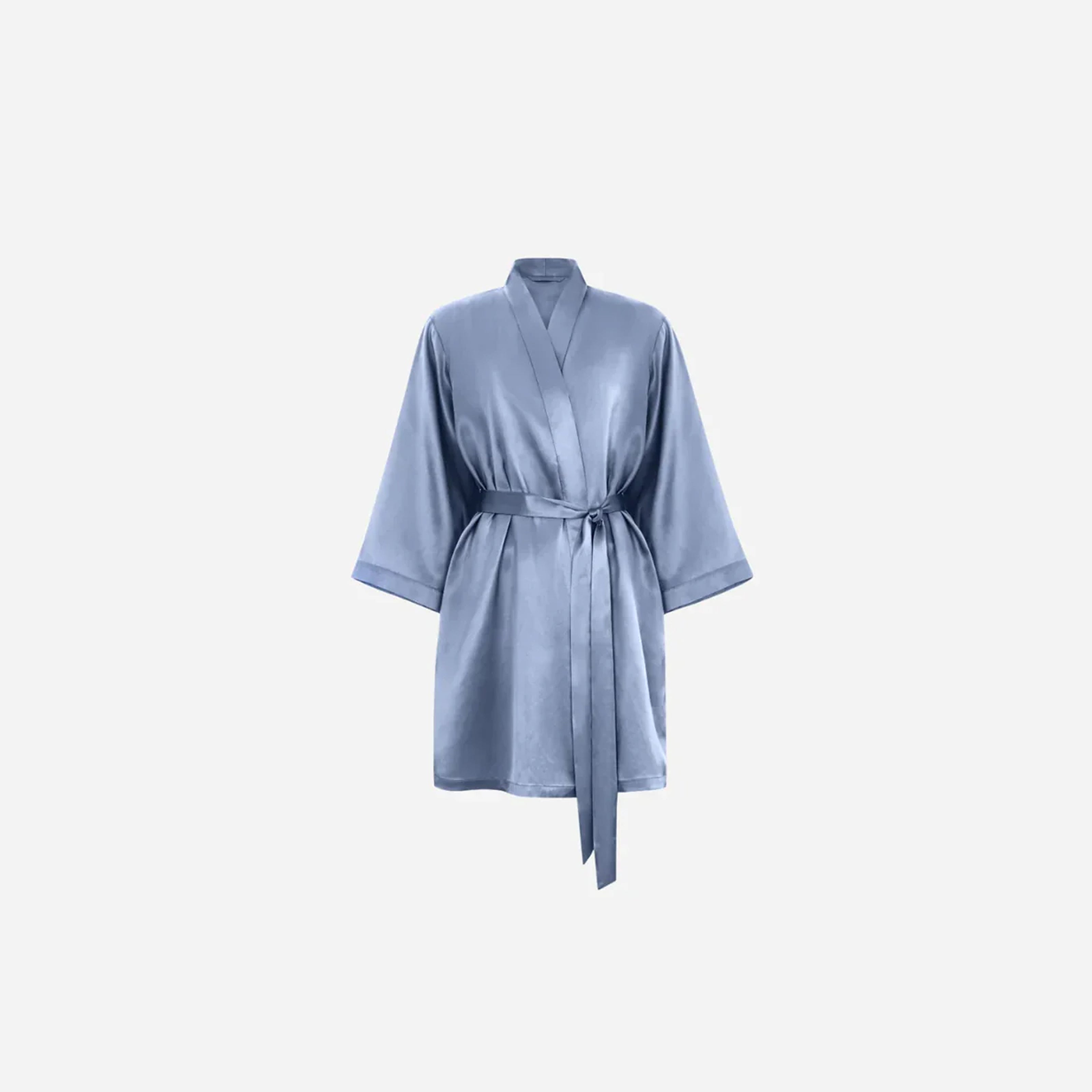 Silk Kimono Robe short - MOLODO blue
