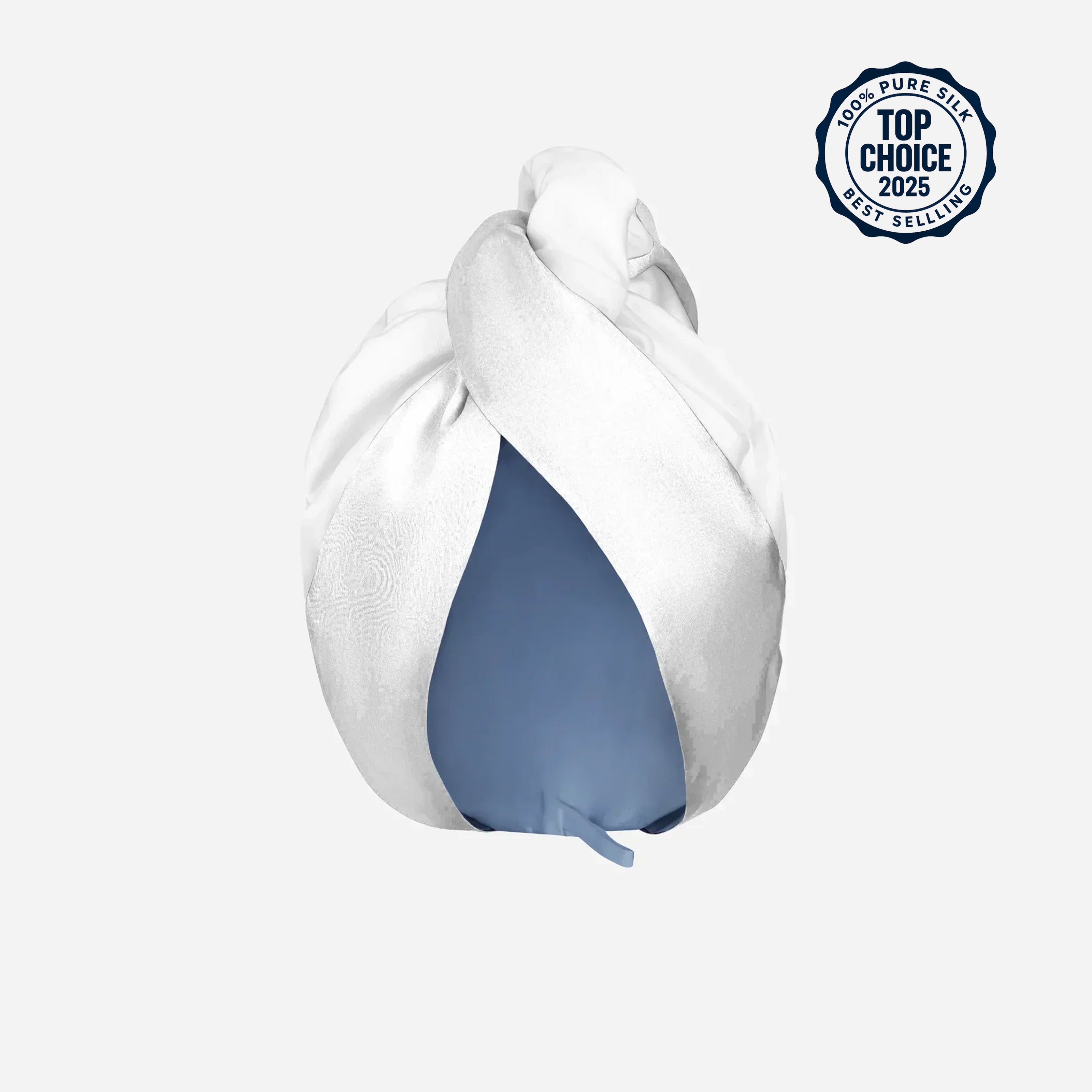 Silk Hair Turban for Wet Hair – Fast Drying Mulberry Silk & Microfiber Head Towel - Off White