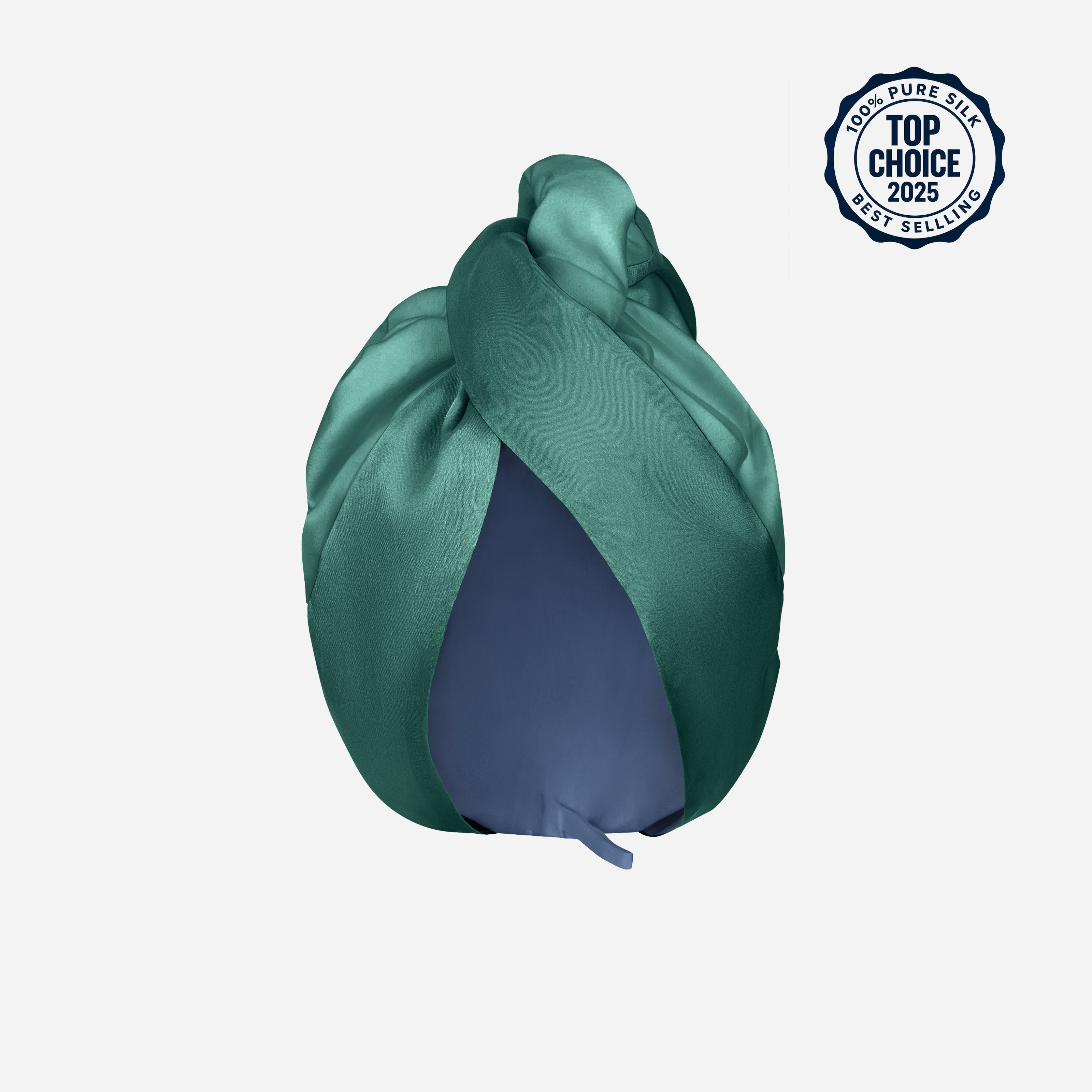 Silk Hair Turban for Wet Hair – Fast Drying Mulberry Silk & Microfiber Head Towel - EVERGREEN