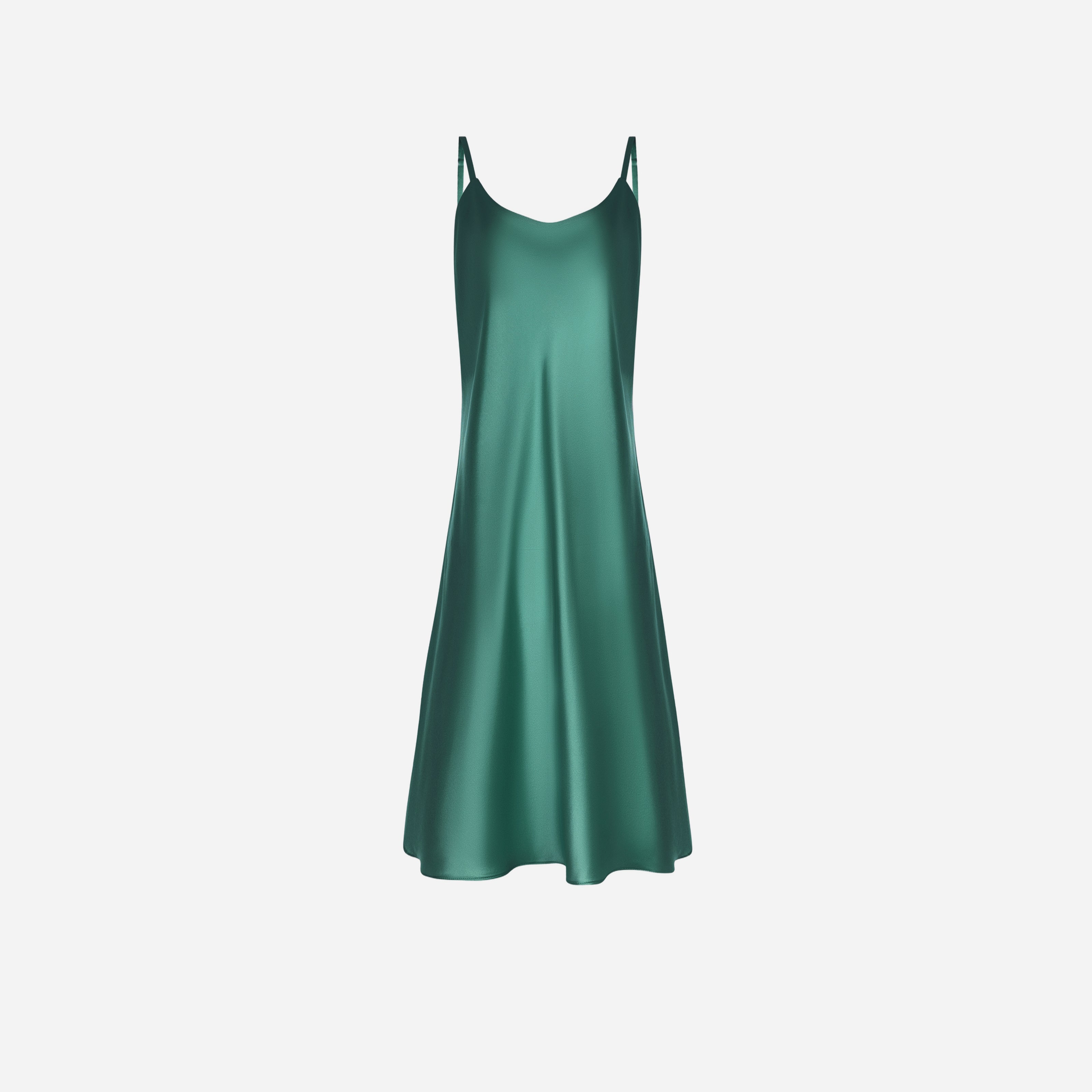 Silk nightdress VIRA - EVERGREEN