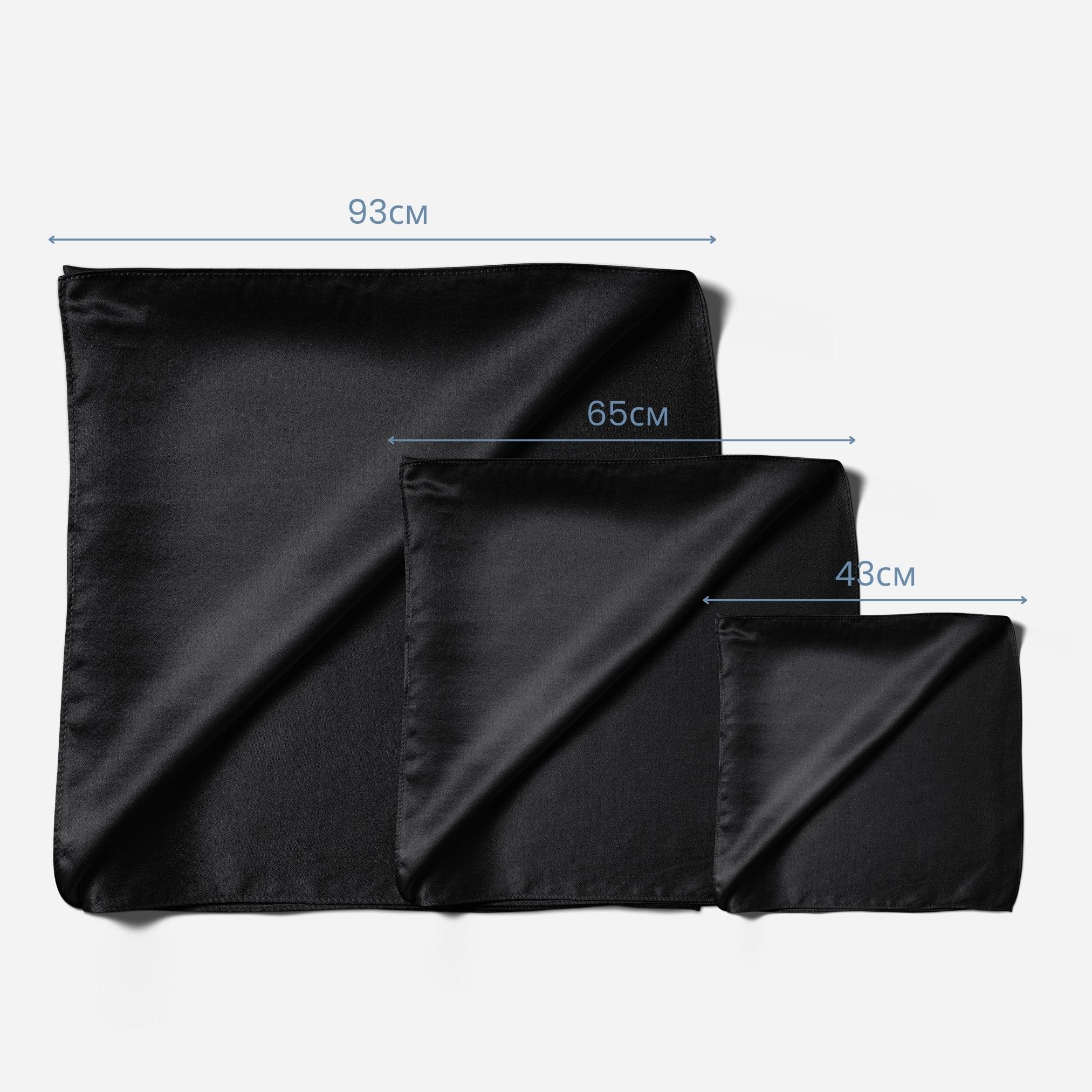 Хустинка з натурального шовку - Чорний