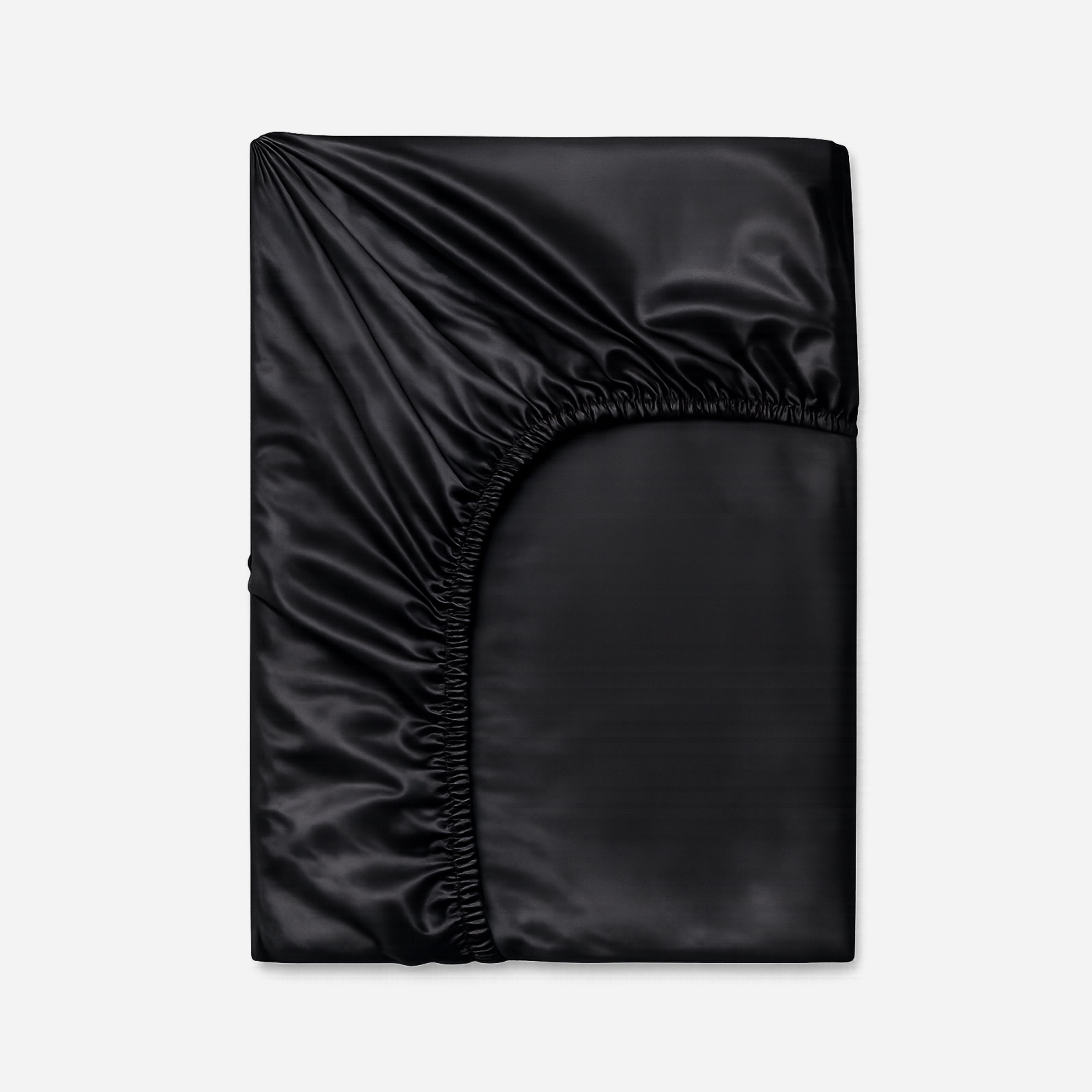 Шовкові простирадла на резинці - Чорний