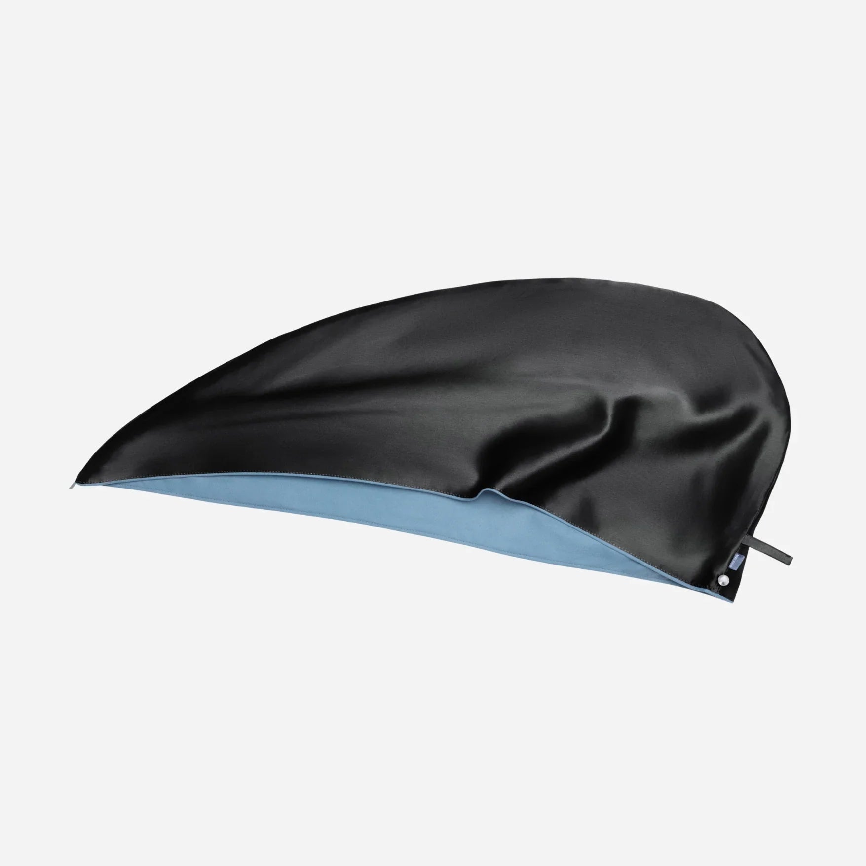 Silk Hair Turban for Wet Hair – Fast Drying Mulberry Silk & Microfiber Head Towel - Black