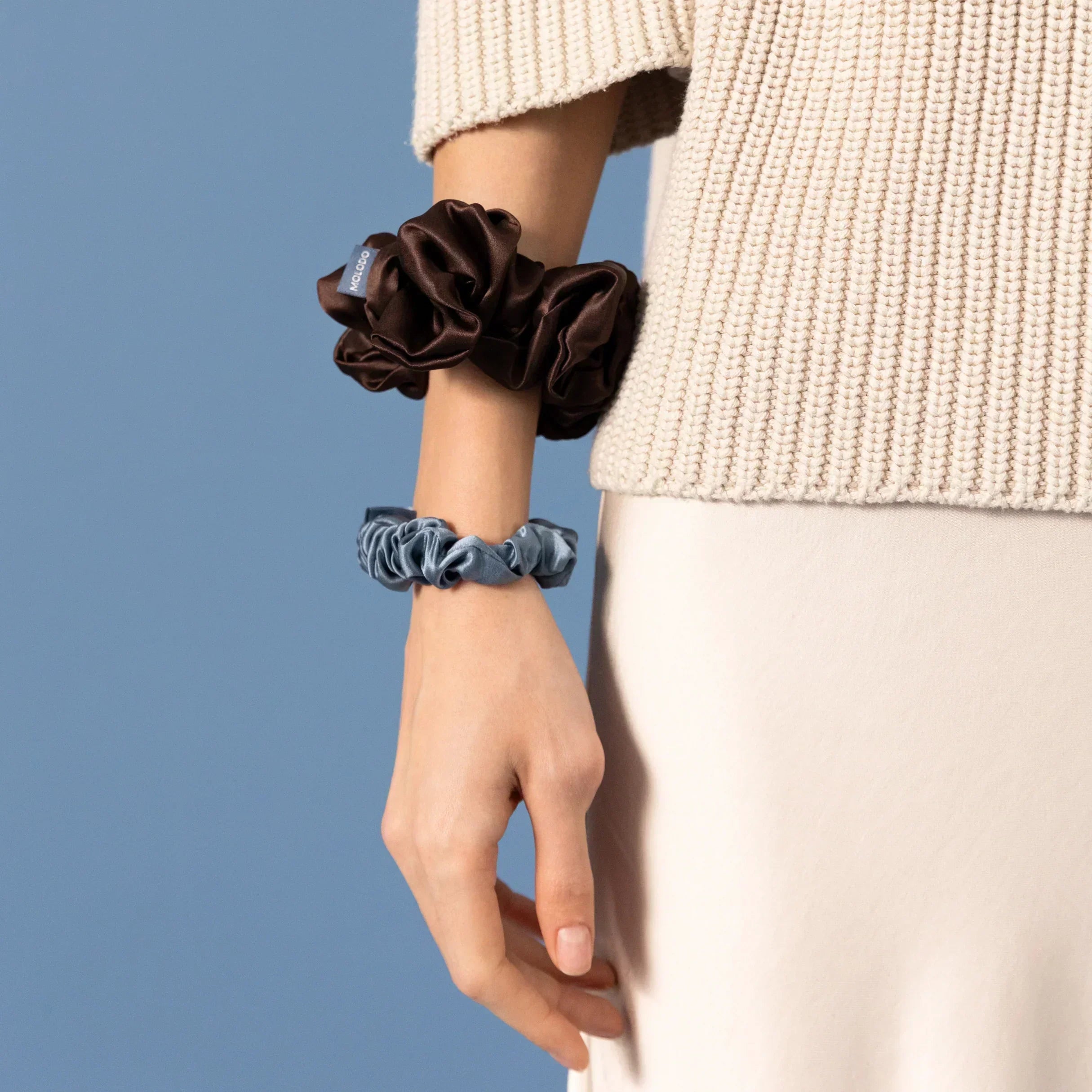 Silk Scrunchie L - EVERGREEN