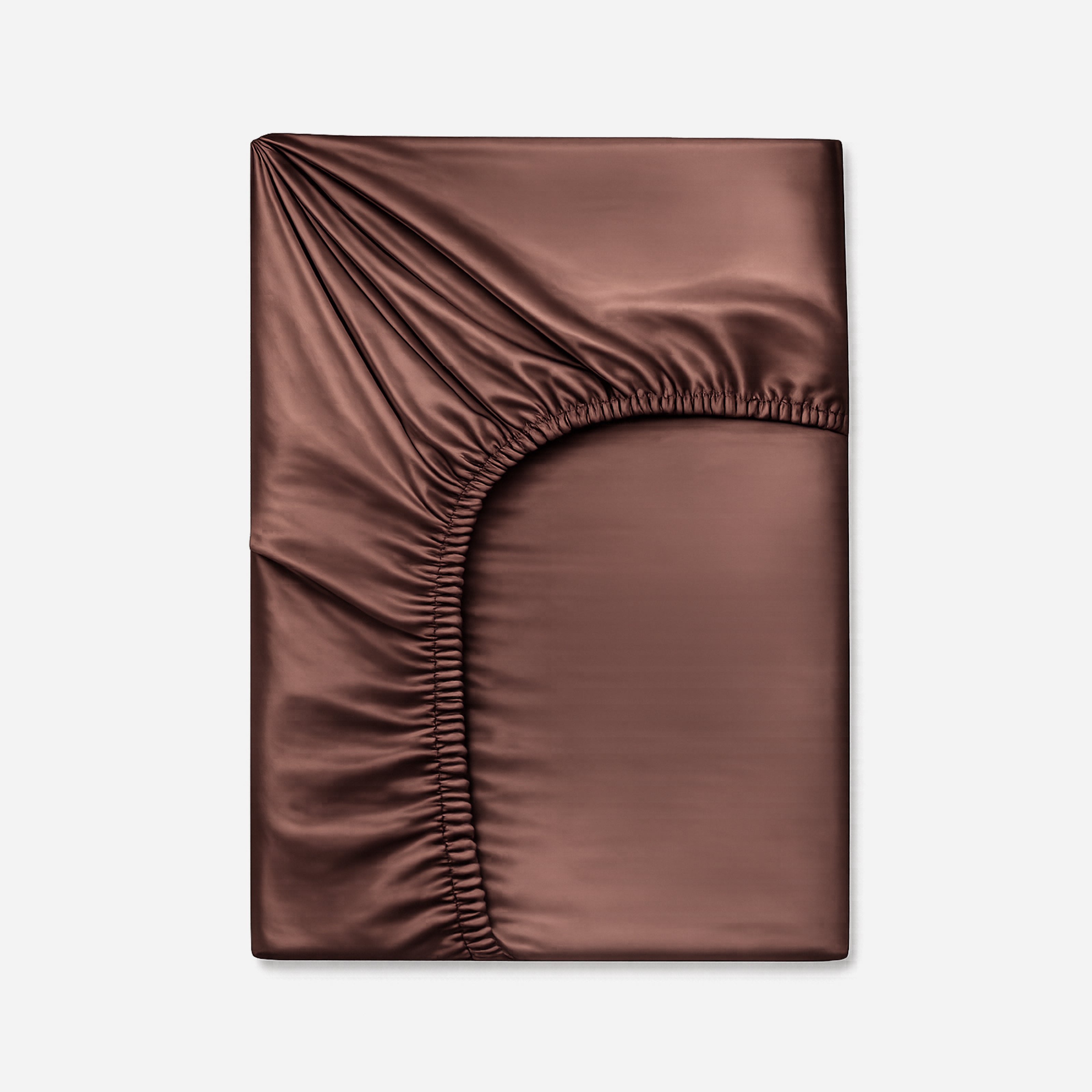 Шовкові простирадла на резинці - Коричневий