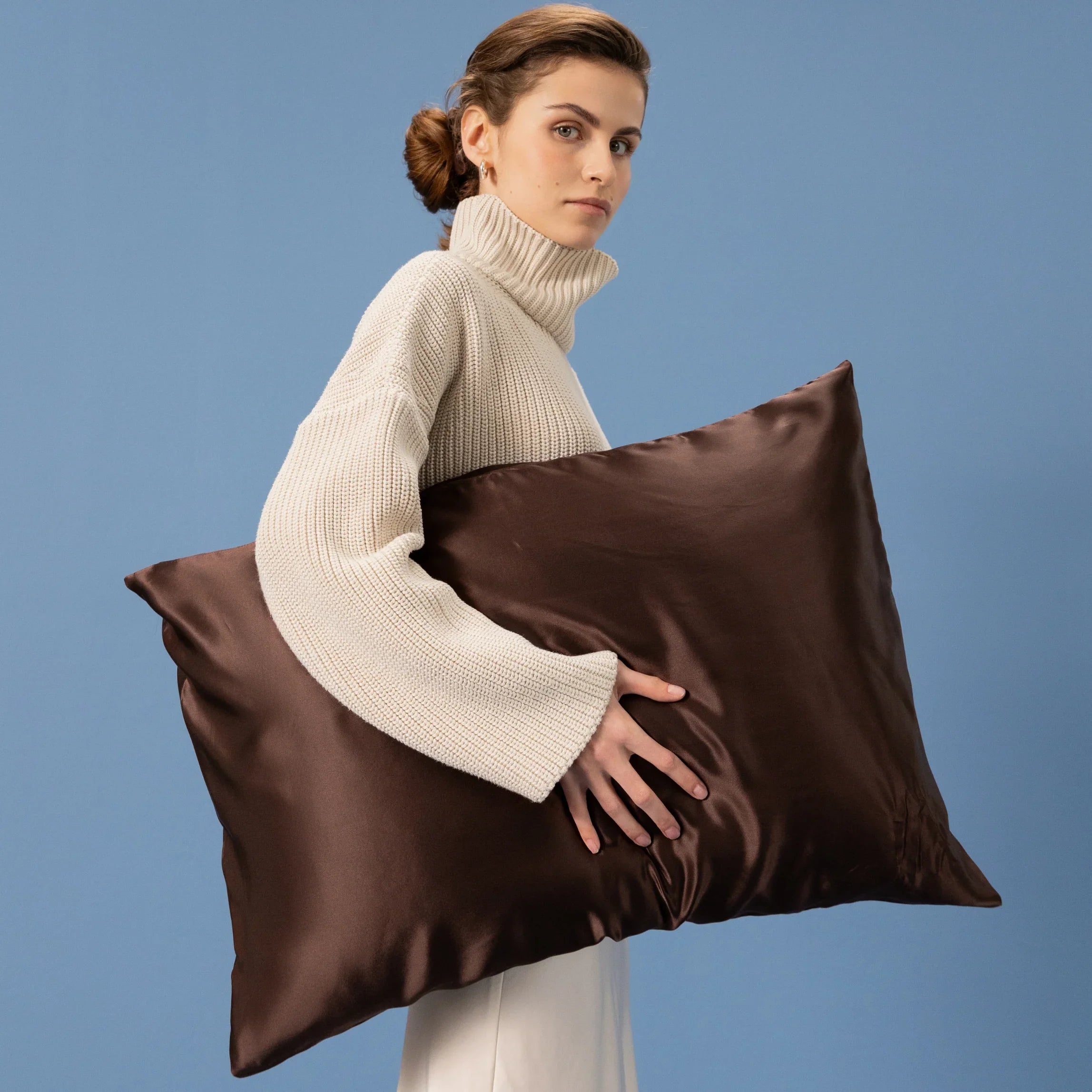 100% Silk Pillowcase - Brown