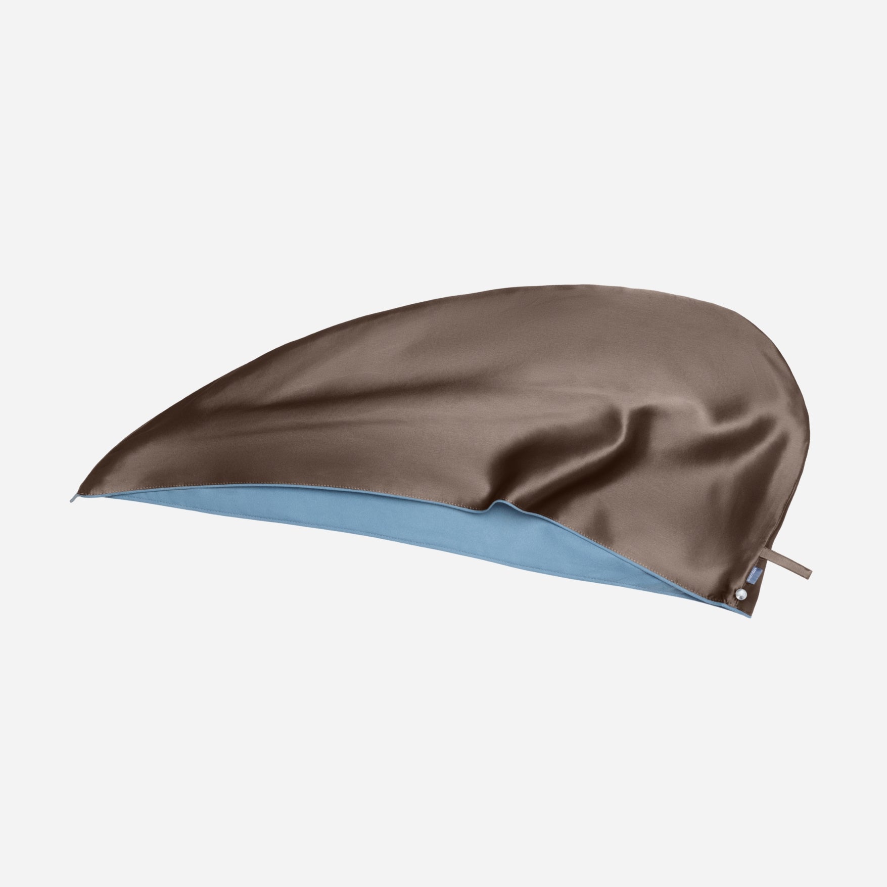 Silk Hair Turban for Wet Hair – Fast Drying Mulberry Silk & Microfiber Head Towel - Brown