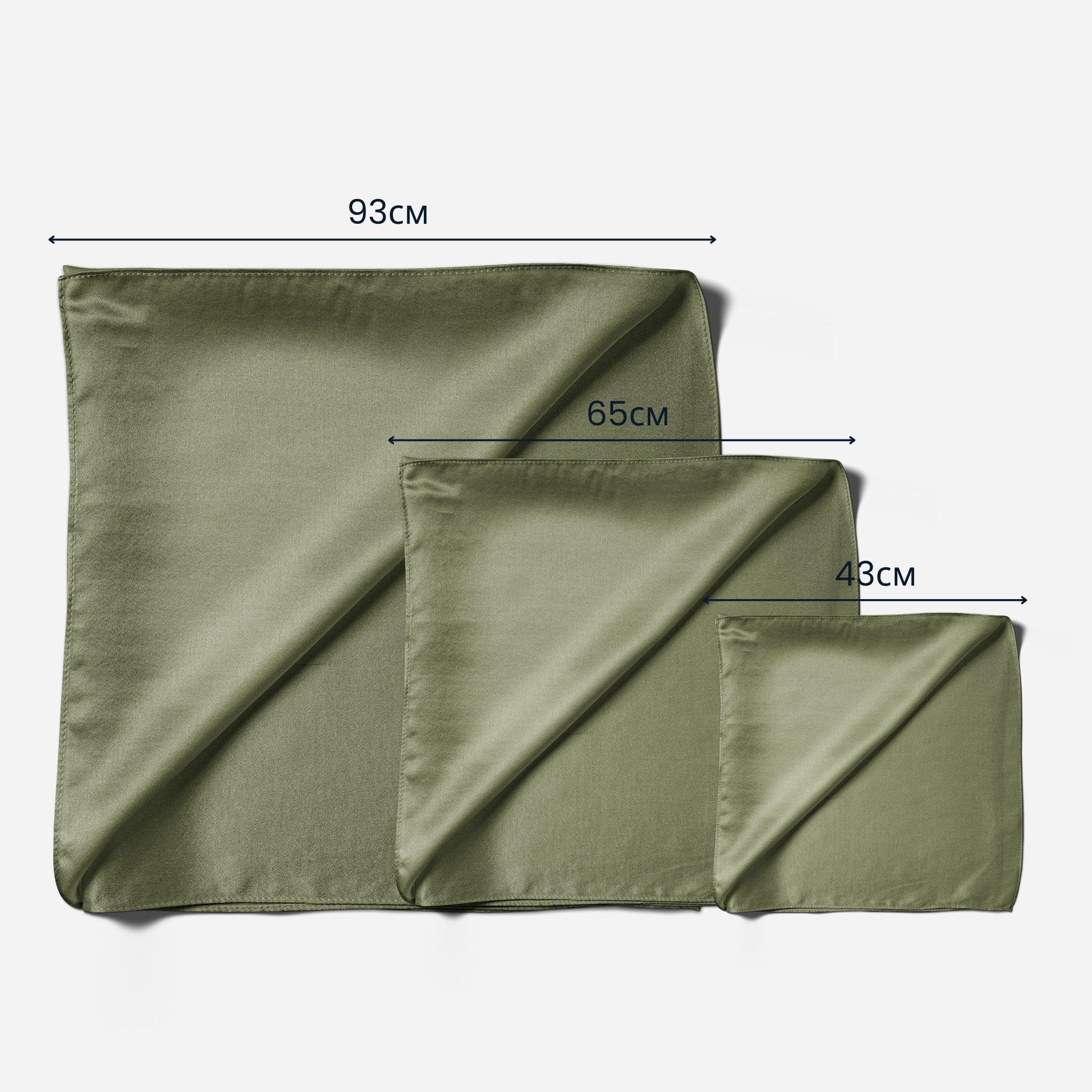 Хустинка з натурального шовку - Оливковий