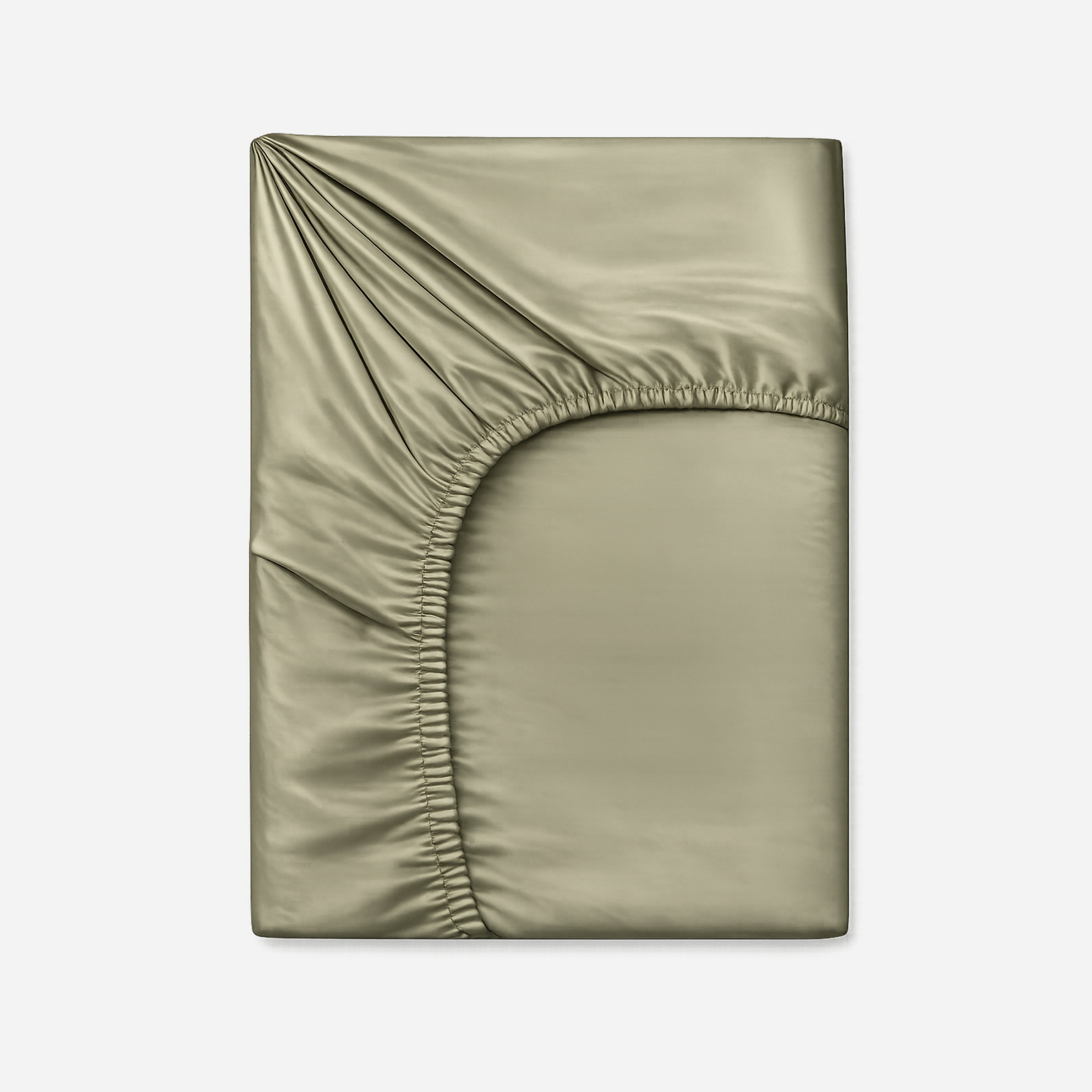 Шовкові простирадла на резинці - Оливковий
