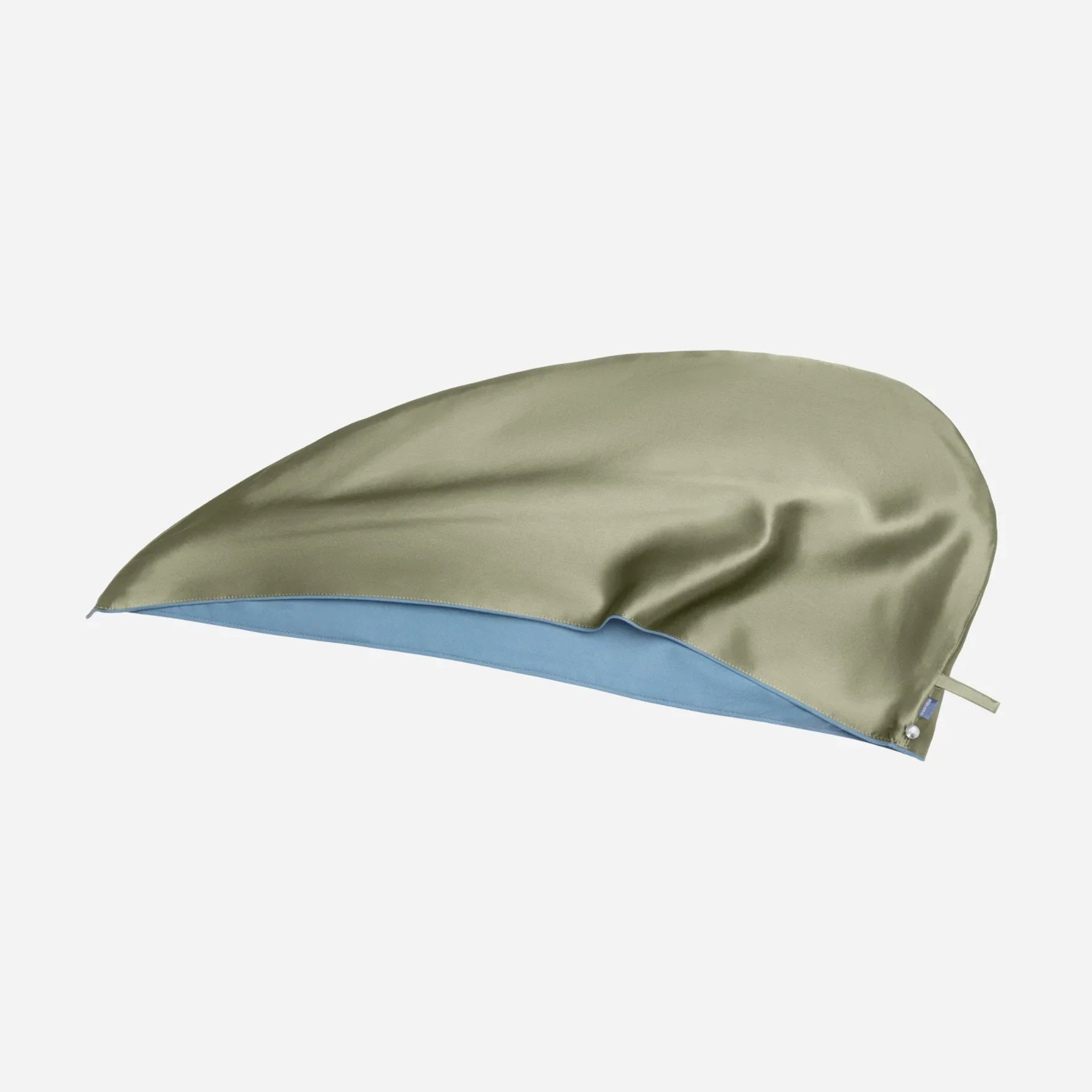 Silk Hair Turban for Wet Hair – Fast Drying Mulberry Silk & Microfiber Head Towel - Forest Moss