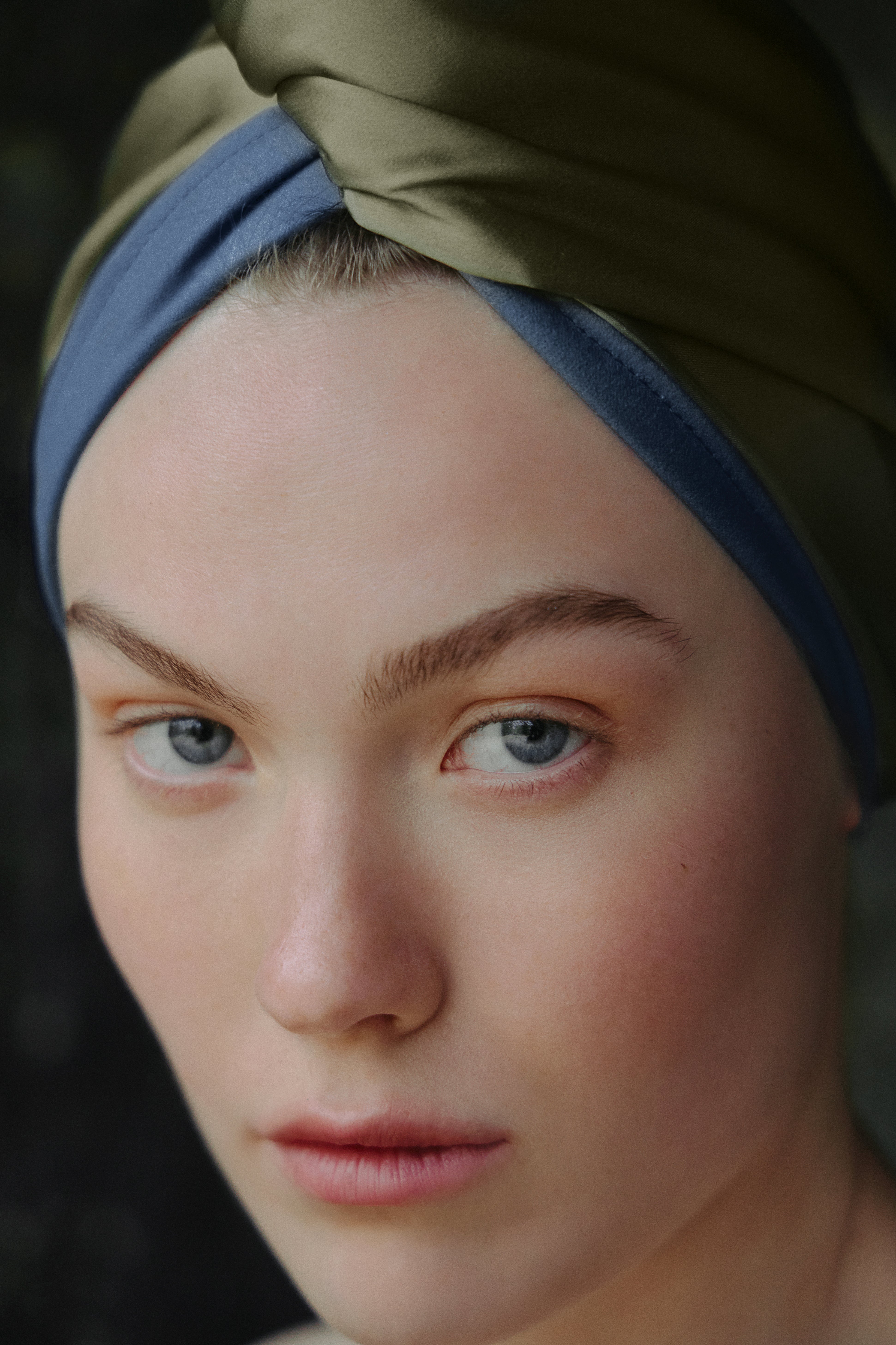 Silk Hair Turban for Wet Hair – Fast Drying Mulberry Silk & Microfiber Head Towel - Forest Moss