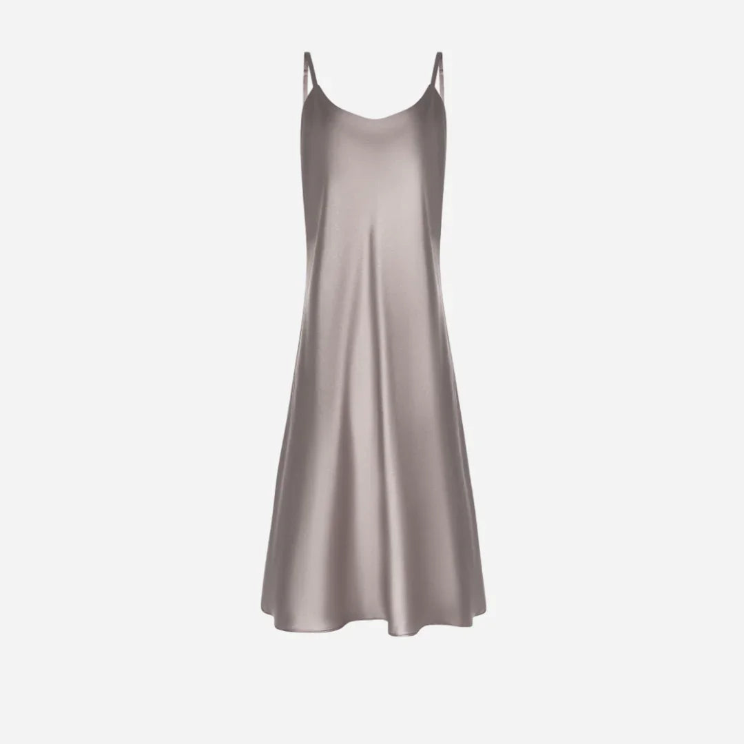 Silk nightdress VIRA - Stone Grey