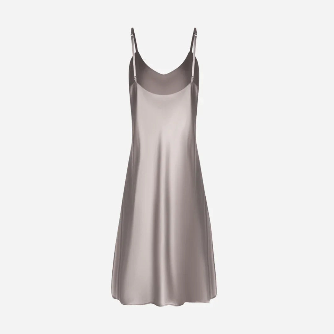 Silk nightdress VIRA - Stone Grey