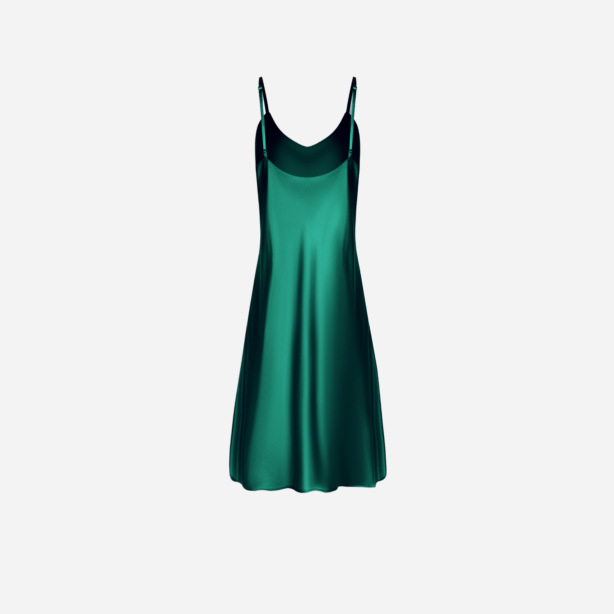 Silk nightdress VIRA - EVERGREEN