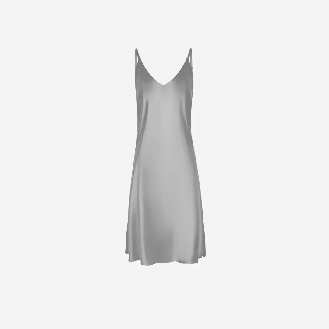 slim fit dress slacks Victoria Stone Grey Strapless Mini Dress | Organic Cotton main image 0
