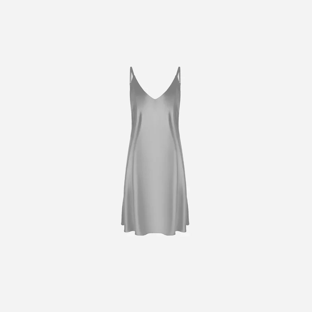 grey slip dress mini Silk Slip Dress 