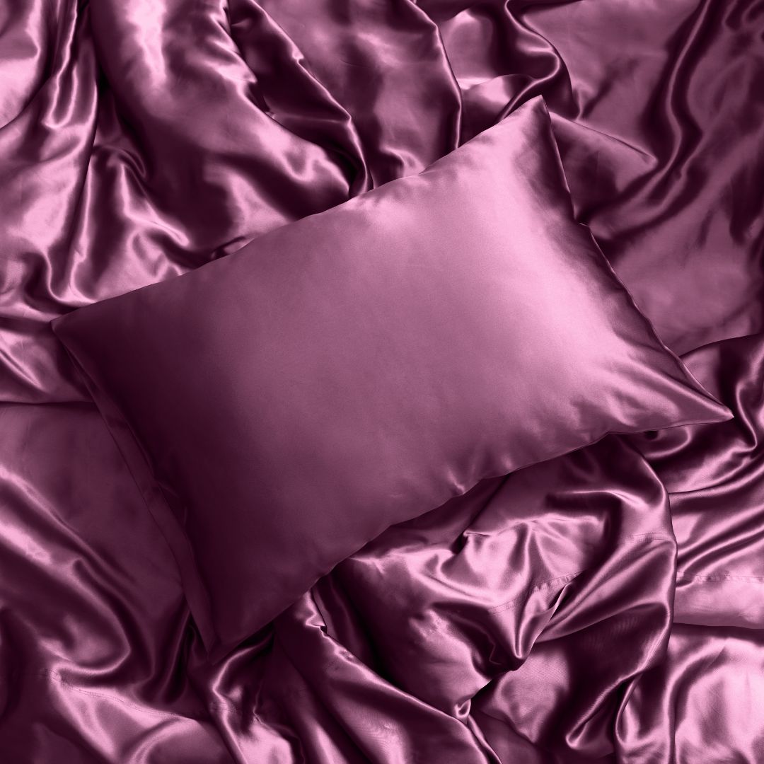 Silk Bed Fitted Sheets - Plum