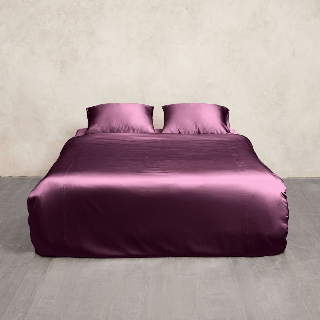 Pure Silk Bedding Set - Plum