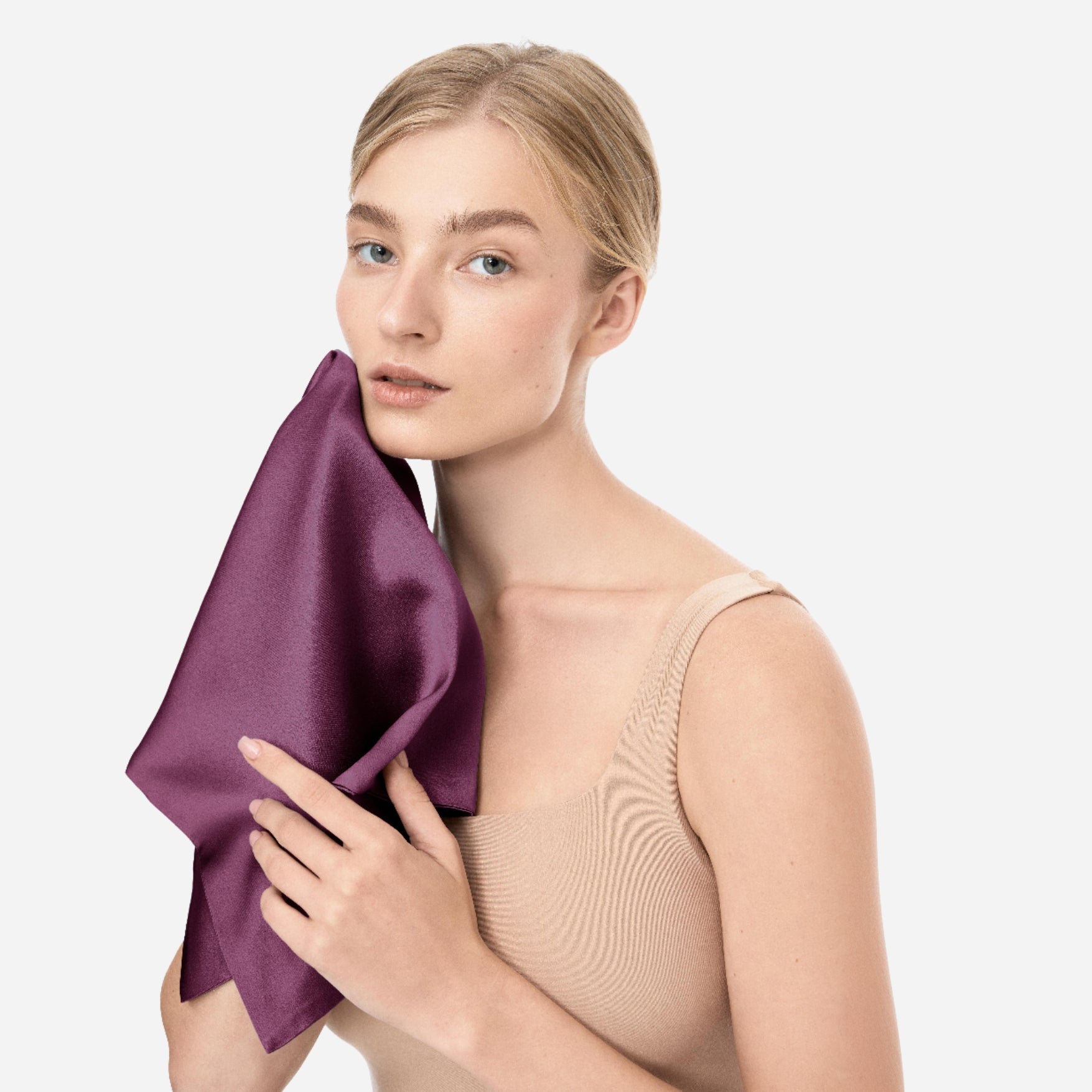 Silk Face Towel 40*40cm - Plum