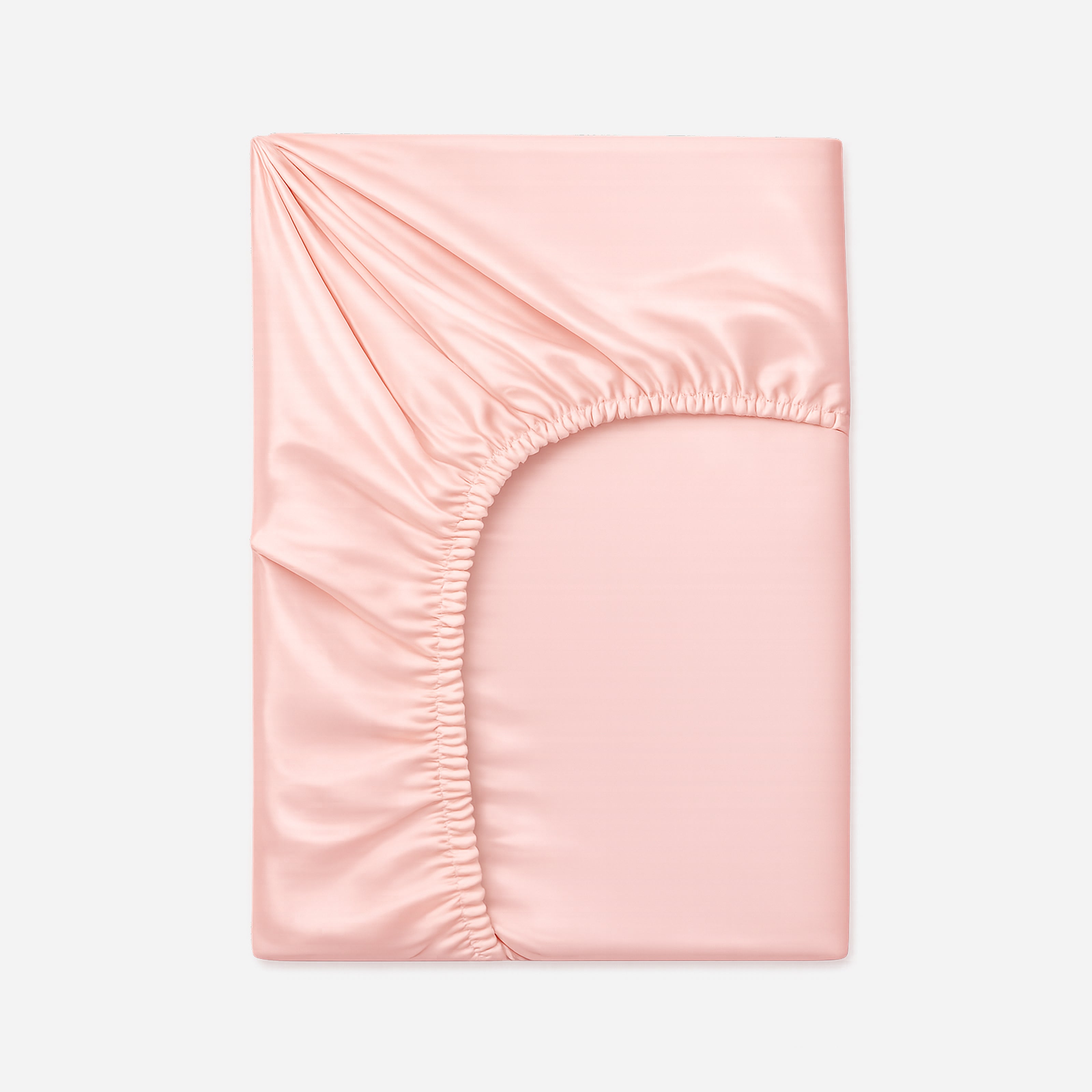 Шовкові простирадла на резинці - Пудровий