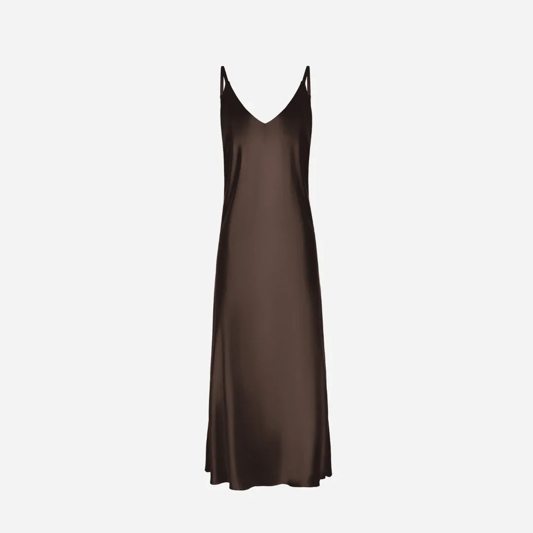 Slip Dress Samantha MAXI - Brown