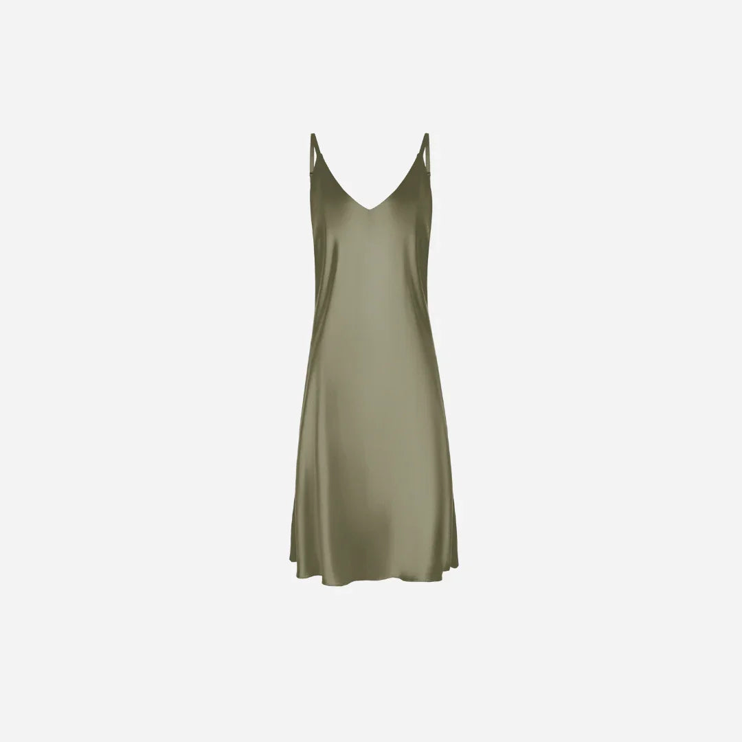 Slip Dress Samantha MIDI - Forest Moss