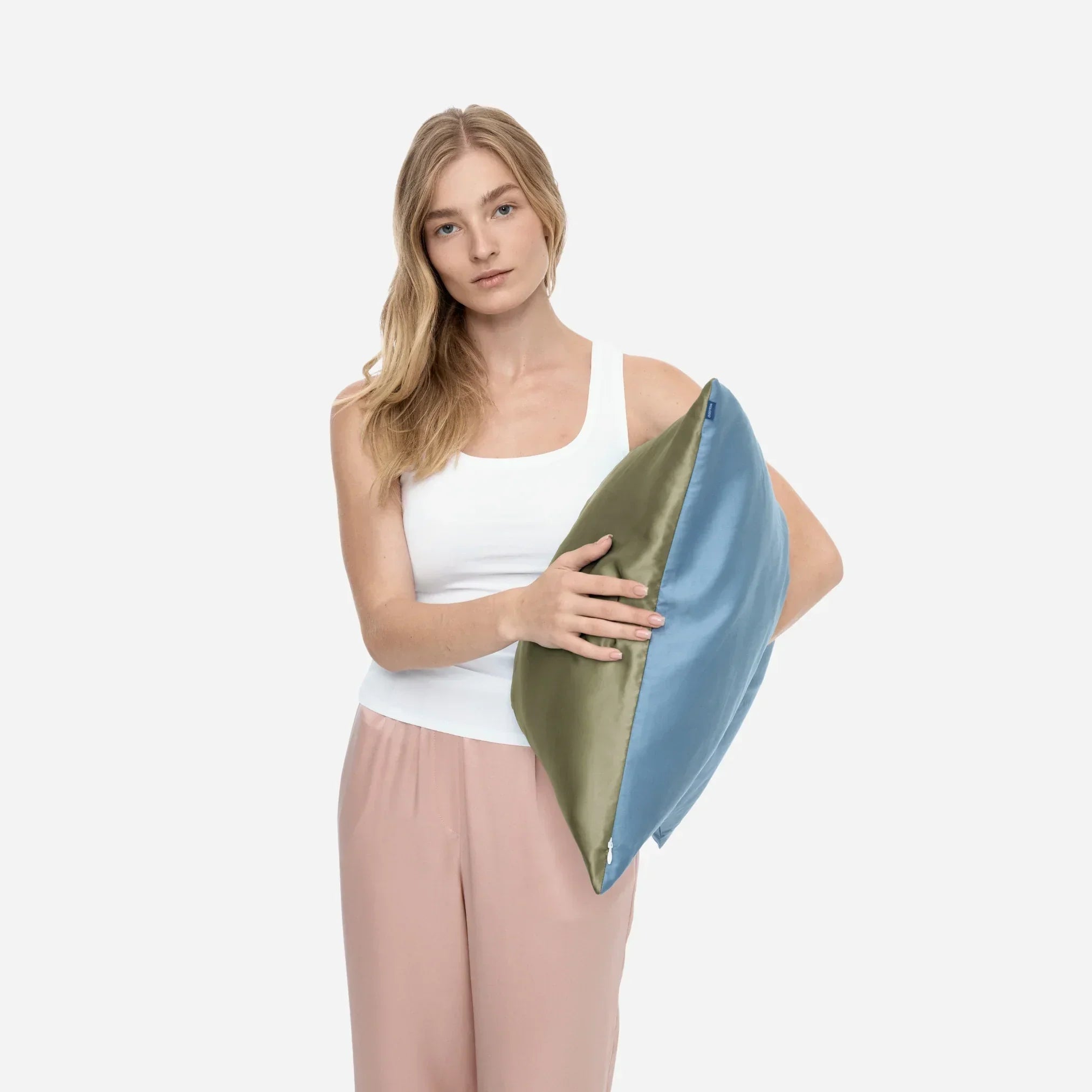 Silk & Satin Pillowcase (one-sided) - Forest Moss