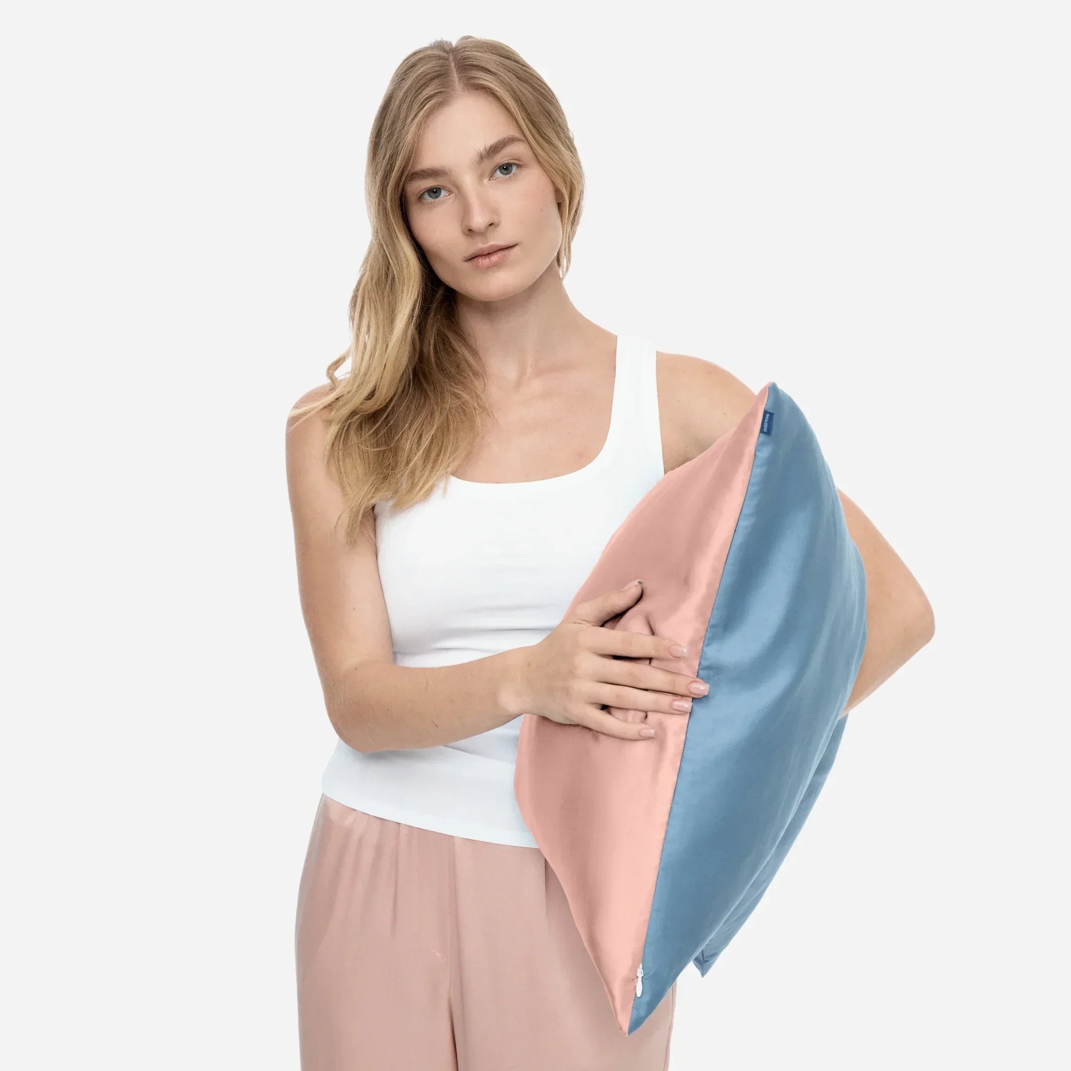 Silk & Satin Pillowcase (one-sided) - Powder Pink