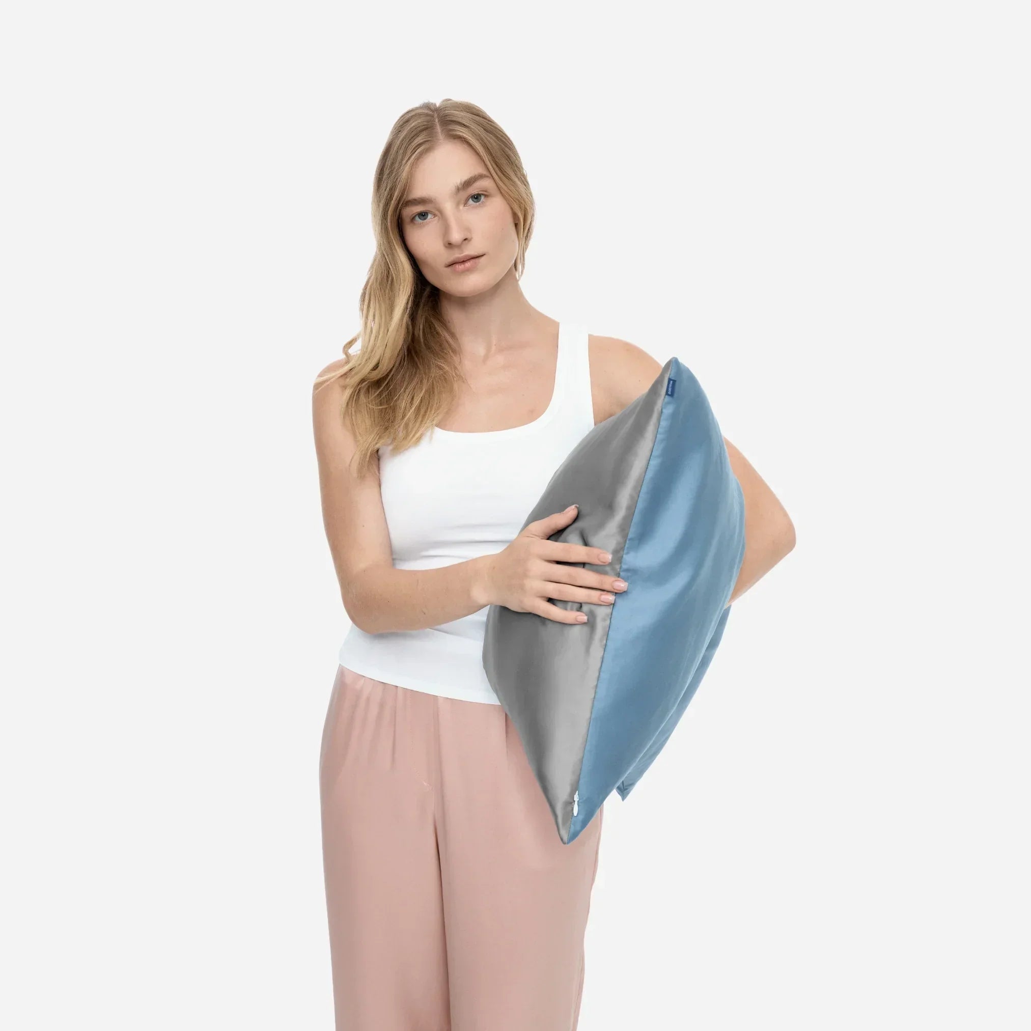 Silk & Satin Pillowcase (one-sided) - Stone Grey