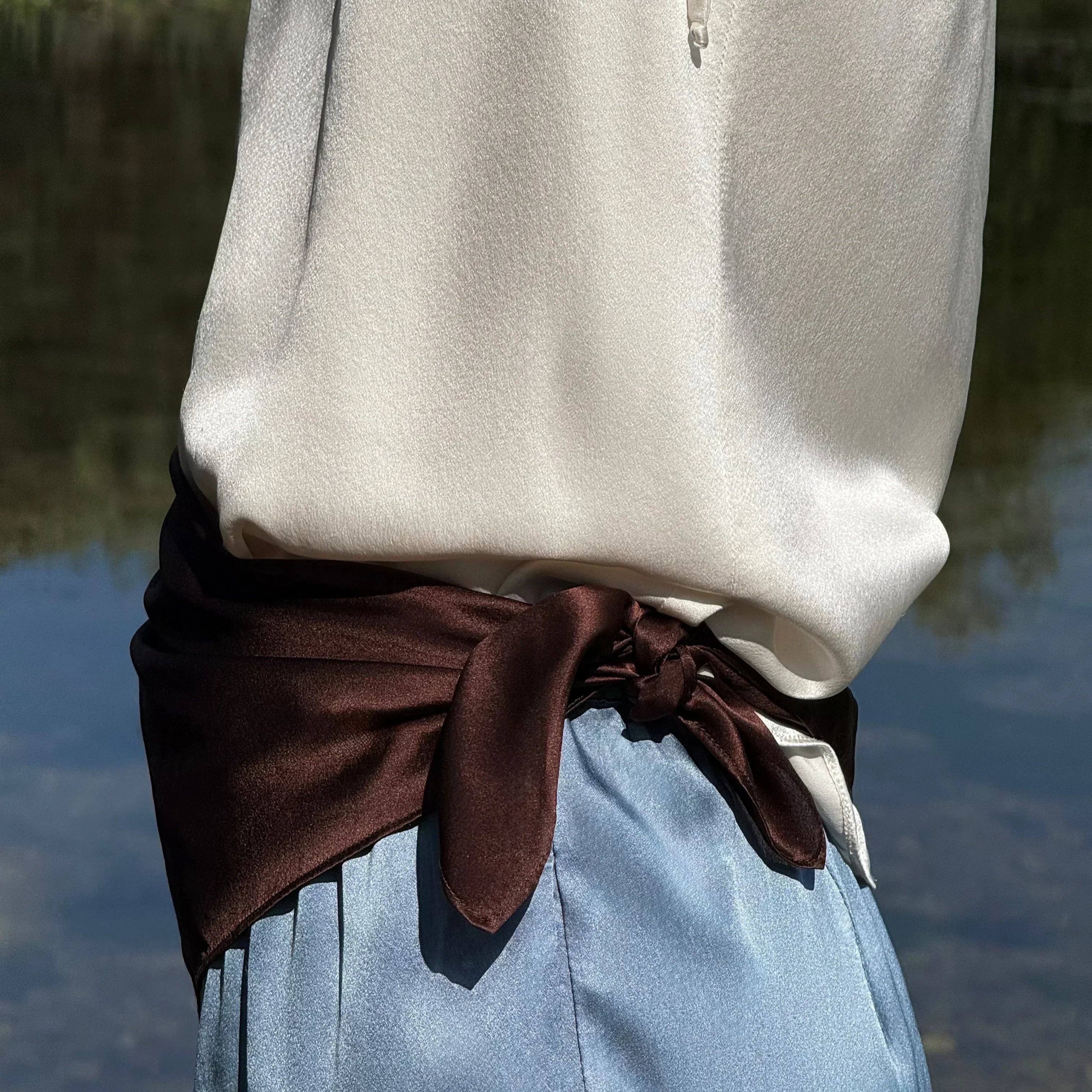 Хустинка з натурального шовку - Сірий