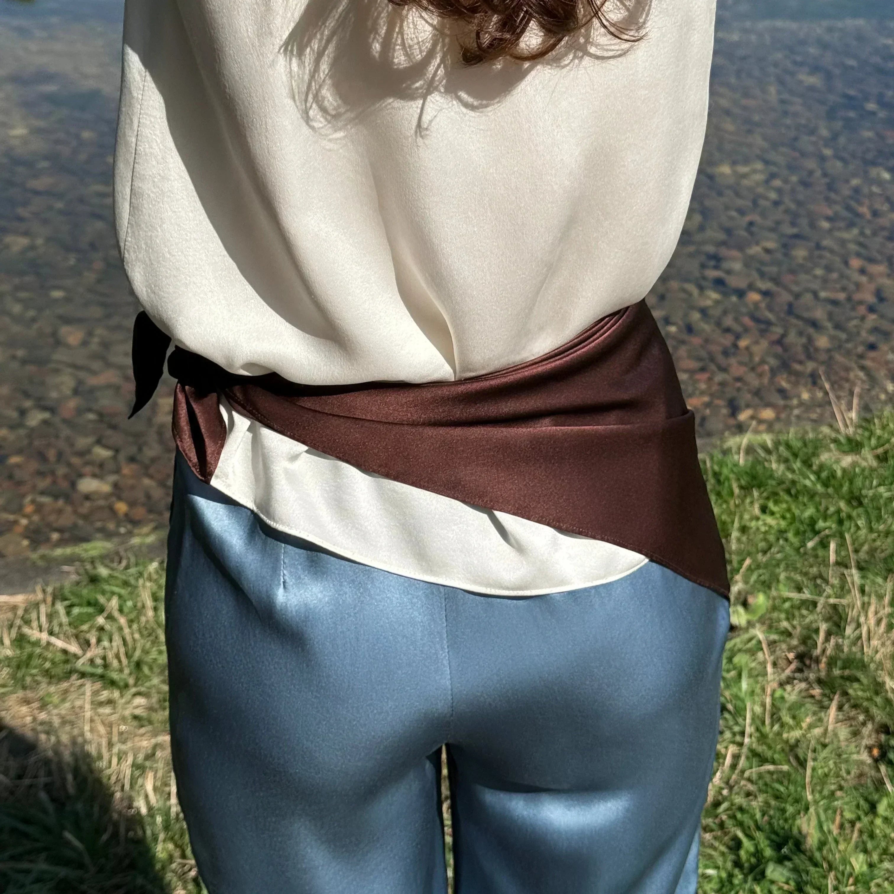 Хустинка з натурального шовку - Сірий