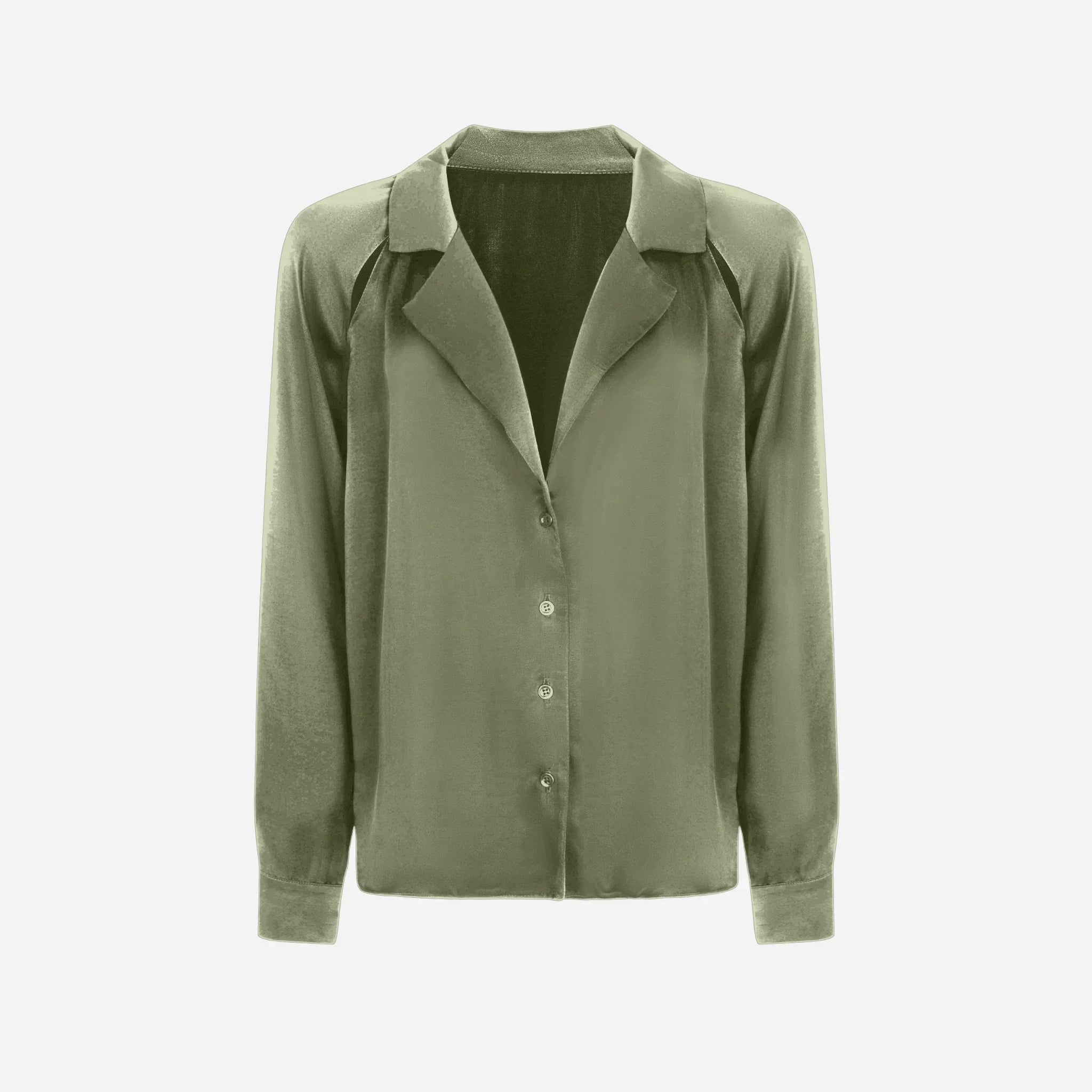 Shirt with cut-out details BASE 1.0 - Forest Moss