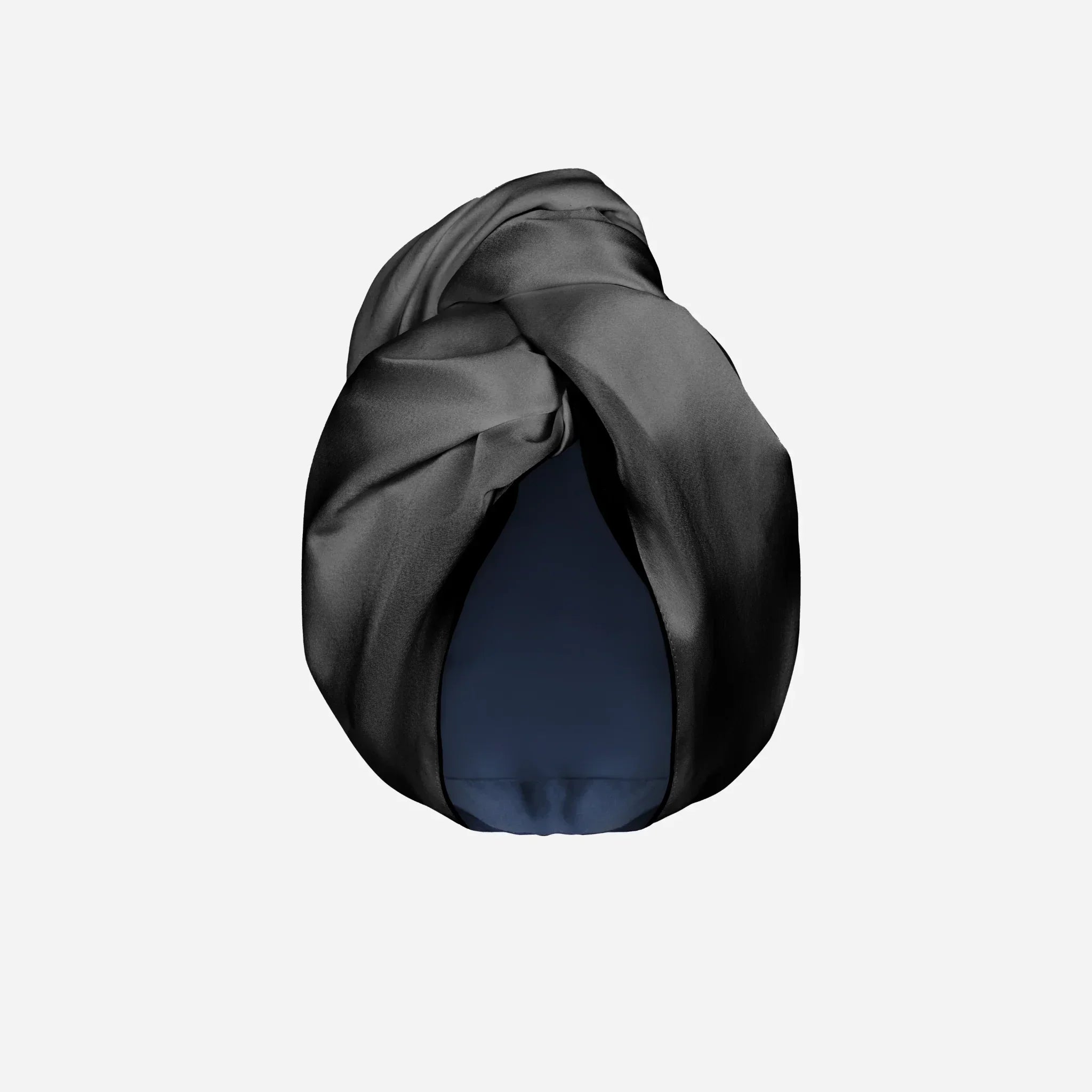 Чорний тюрбан для волосся з Mulberry шовку та мікрофібри — стильний і практичний тюрбан з ґудзиком, легкий у носінні, не сповзає, забезпечує комфортне сушіння та знижує ламкість волосся