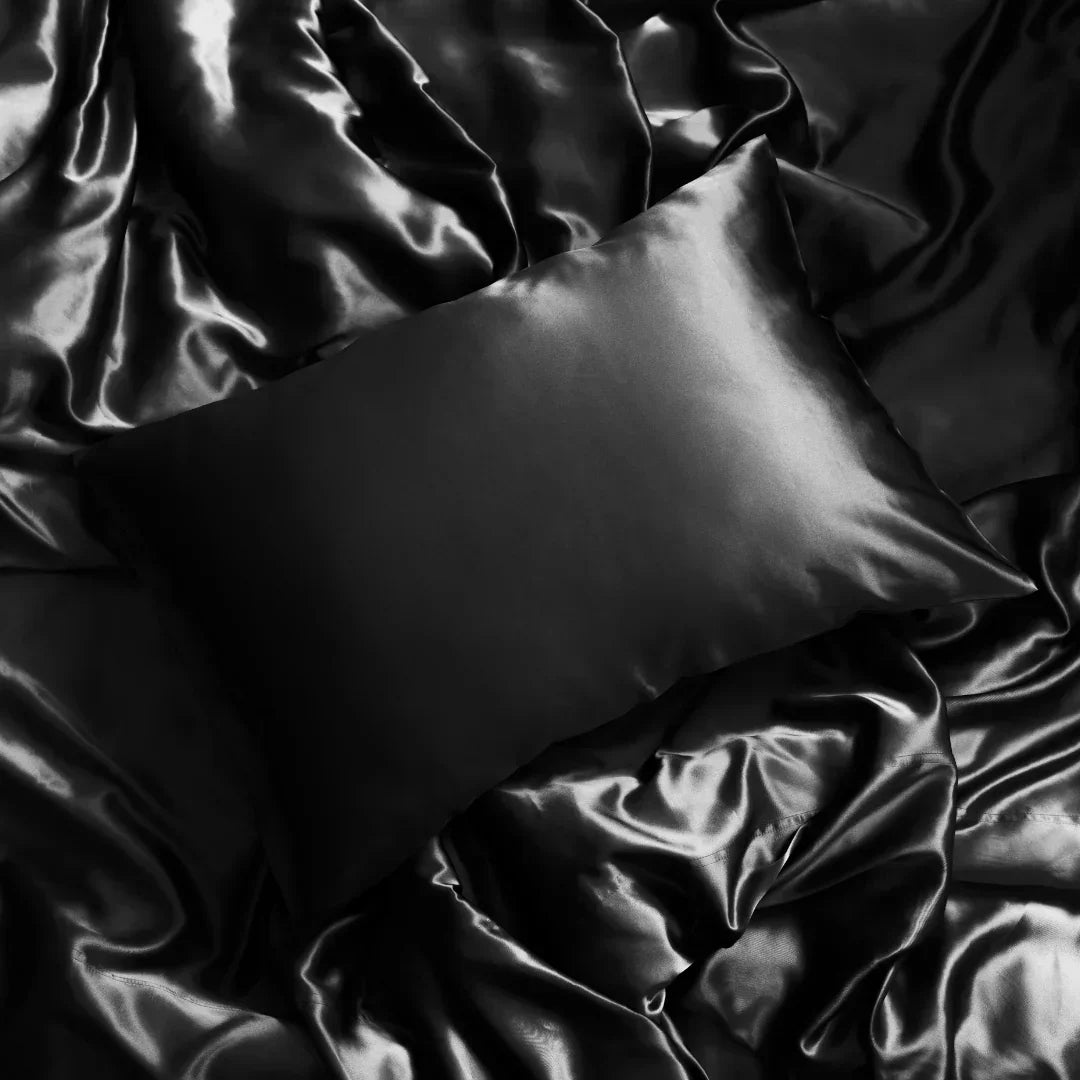 Silk Bed Fitted Sheets - Black