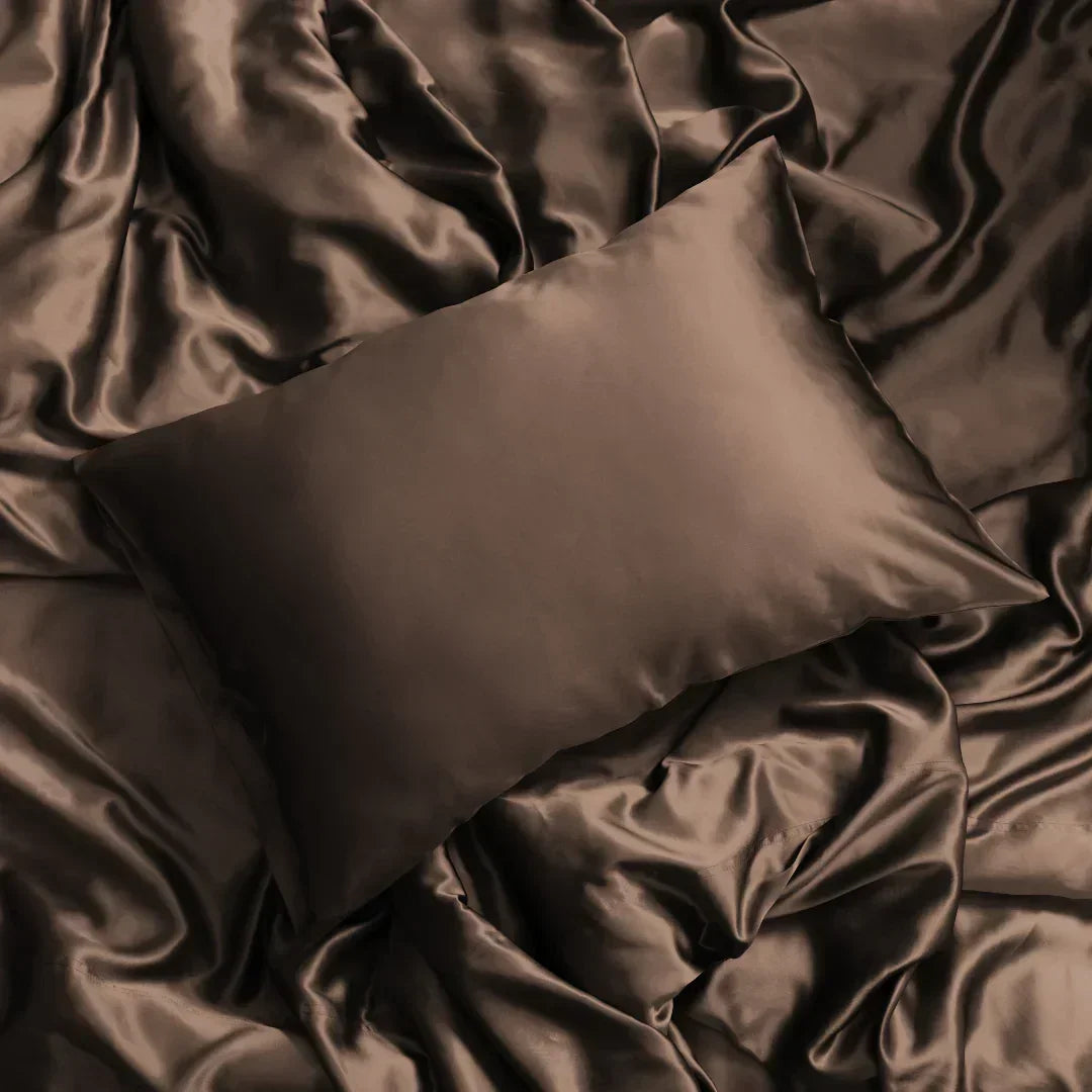 Pure Silk Bedding Set - Brown