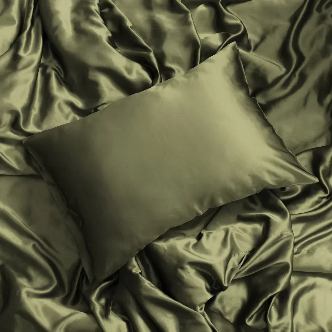 Silk Bed Fitted Sheets - Forest Moss