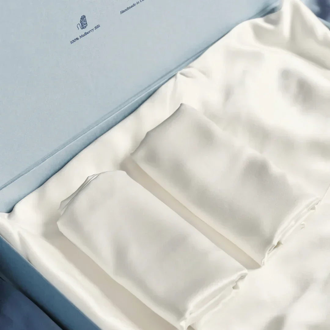 Silk Bed Fitted Sheets - Off White