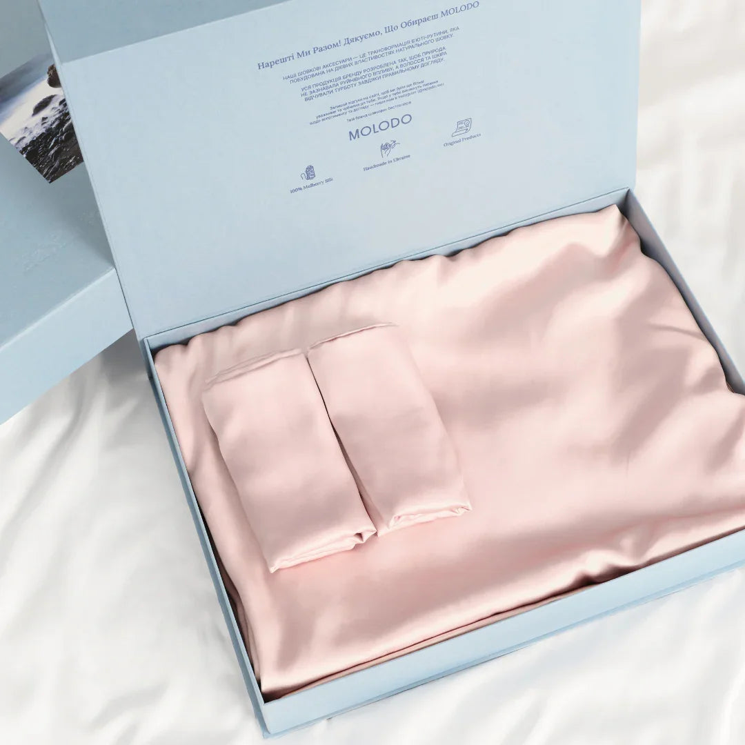 Silk Bed Fitted Sheets - Powder Pink