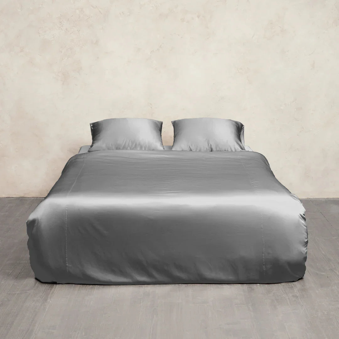 Pure Silk Bedding Set - Stone Grey
