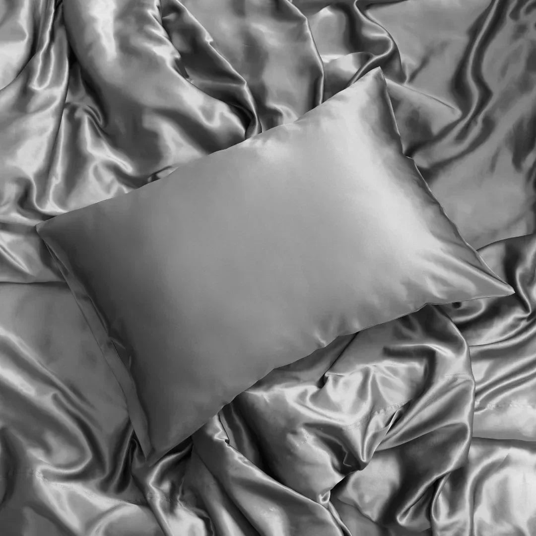 Silk Bed Fitted Sheets - Stone Grey