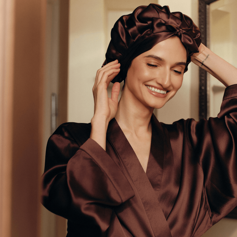 Silk Night Cap - Plum