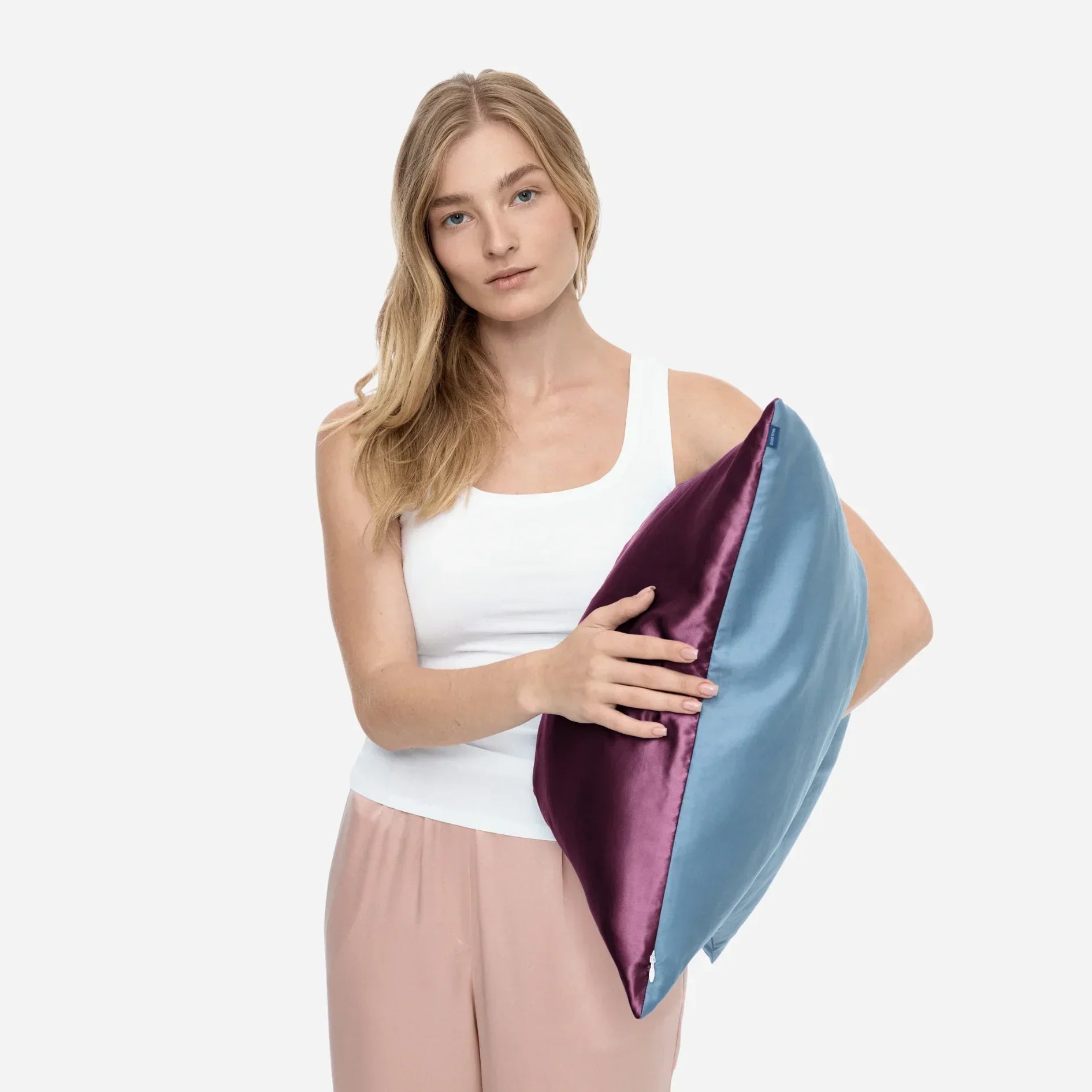 Silk & Satin Pillowcase (one-sided) - Plum