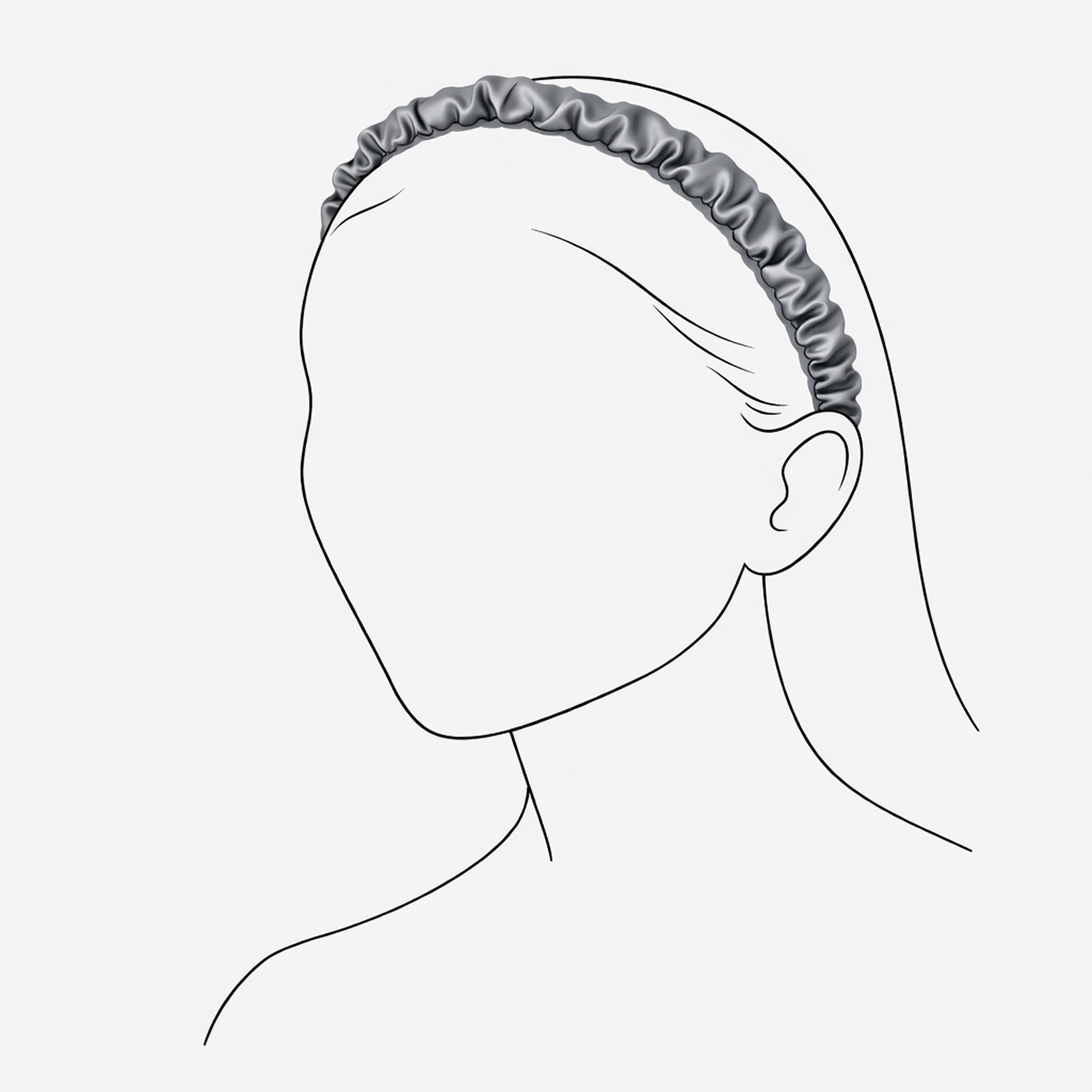 MOLODO Silk Hairband - Stone Grey