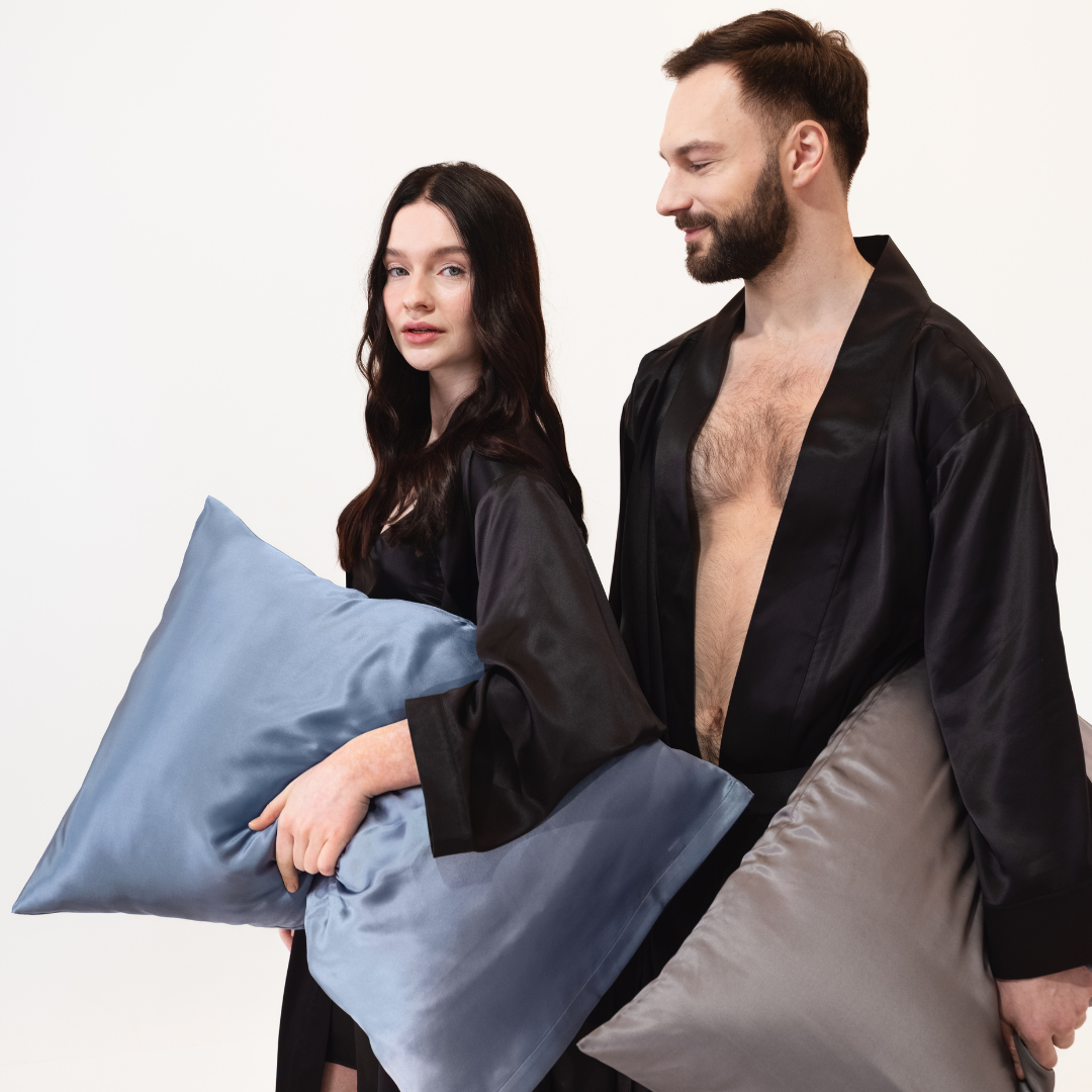 100% Silk Pillowcase - Stone Grey